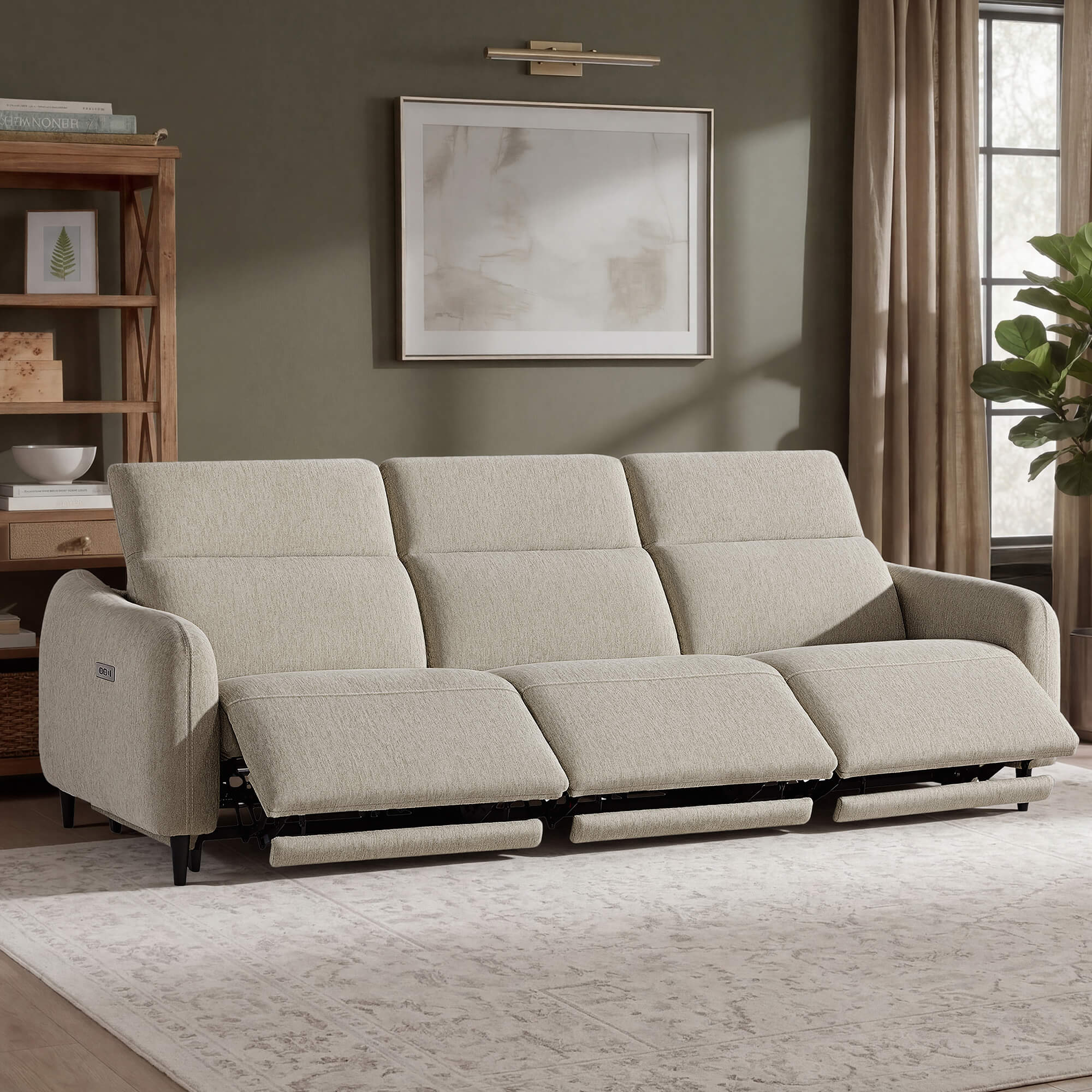 Diya Soft & Breathable 3-Seater Reclining Sofa with Power Headrest - Image 31