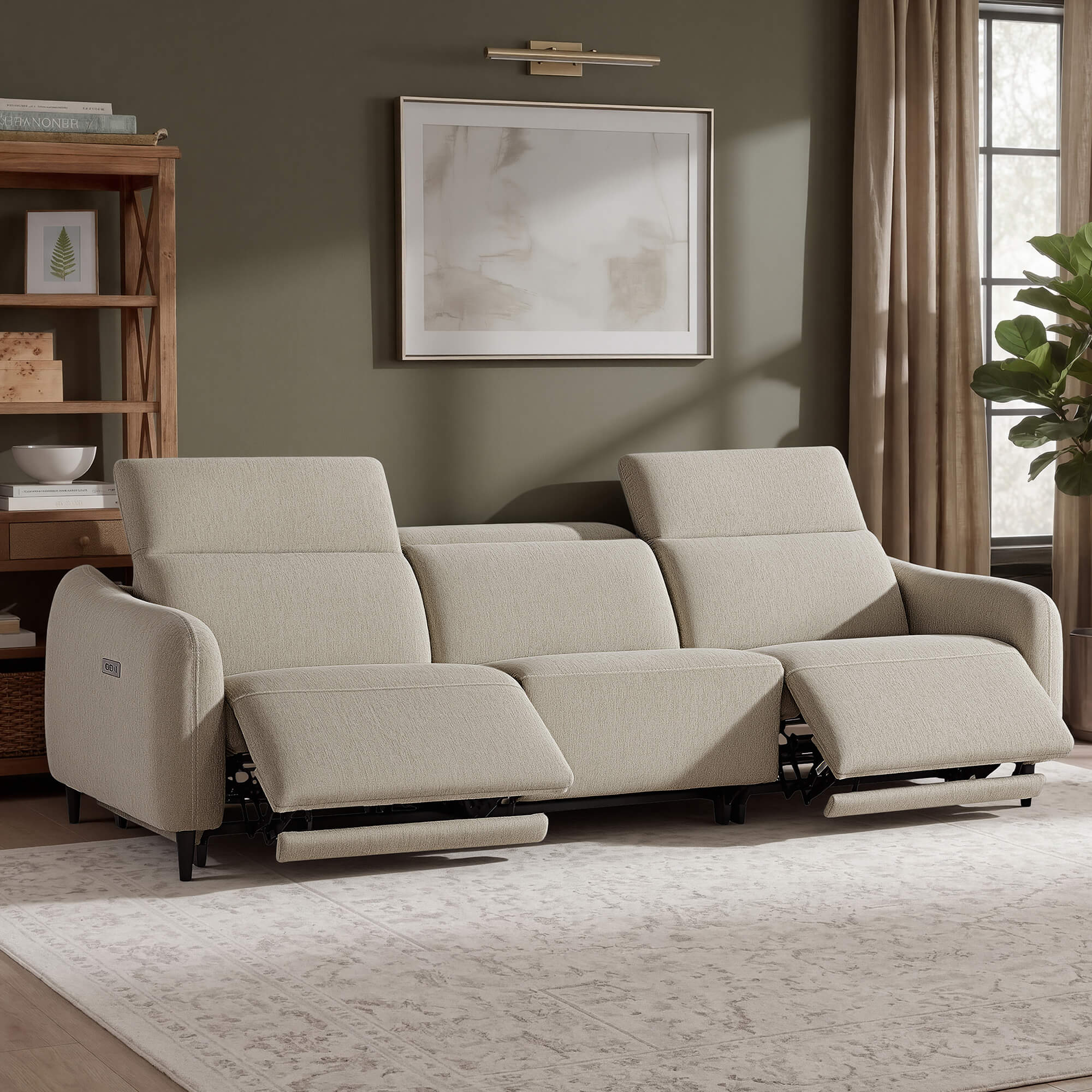 Diya Soft & Breathable 3-Seater Reclining Sofa with Power Headrest - Image 32