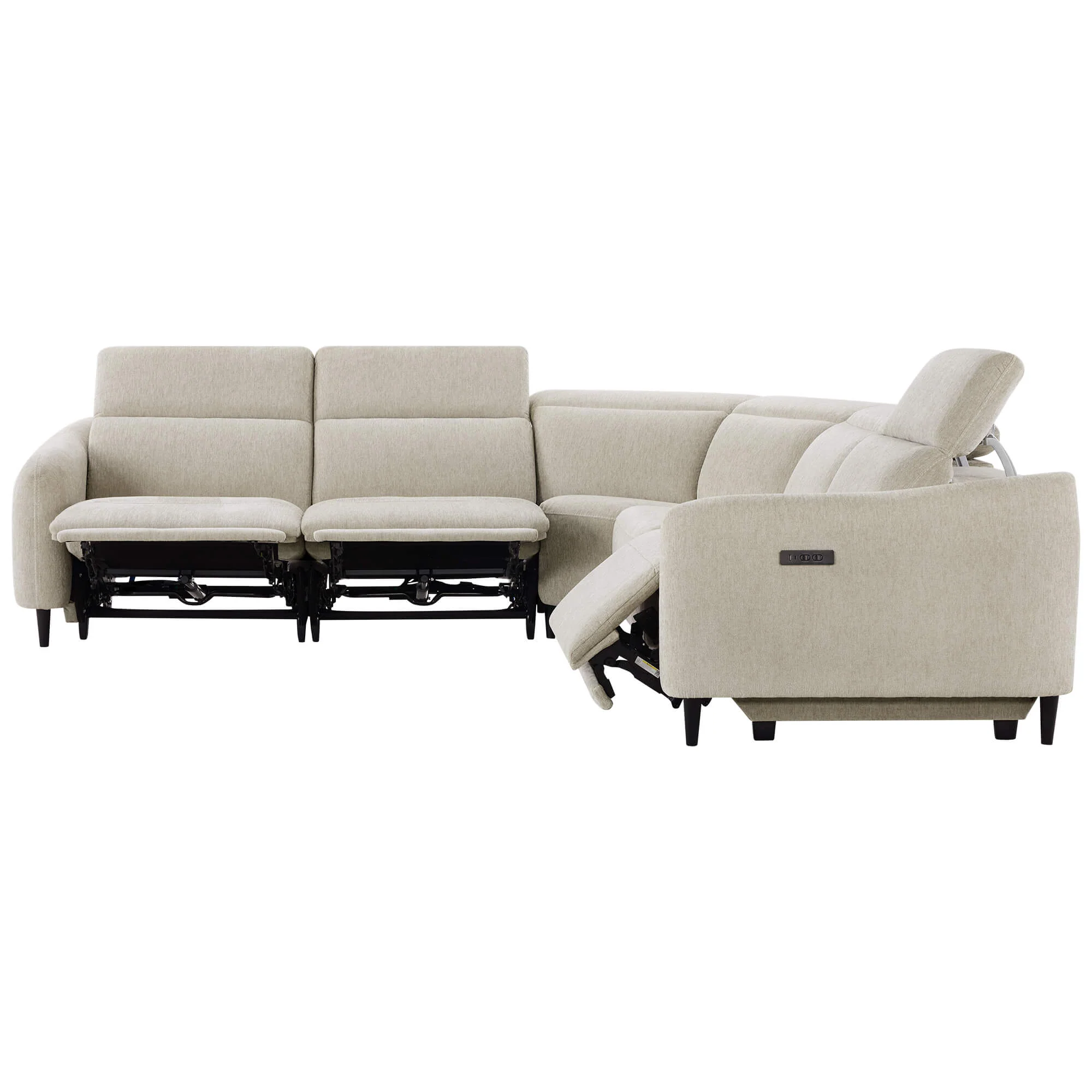 Diya Soft & Breathable 5-Seater Reclining Sofa with Power Headrest - Image 14