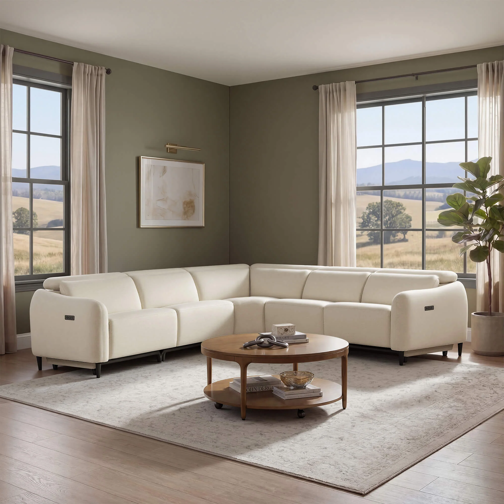 Diya Soft & Breathable 5-Seater Reclining Sofa with Power Headrest - Image 33