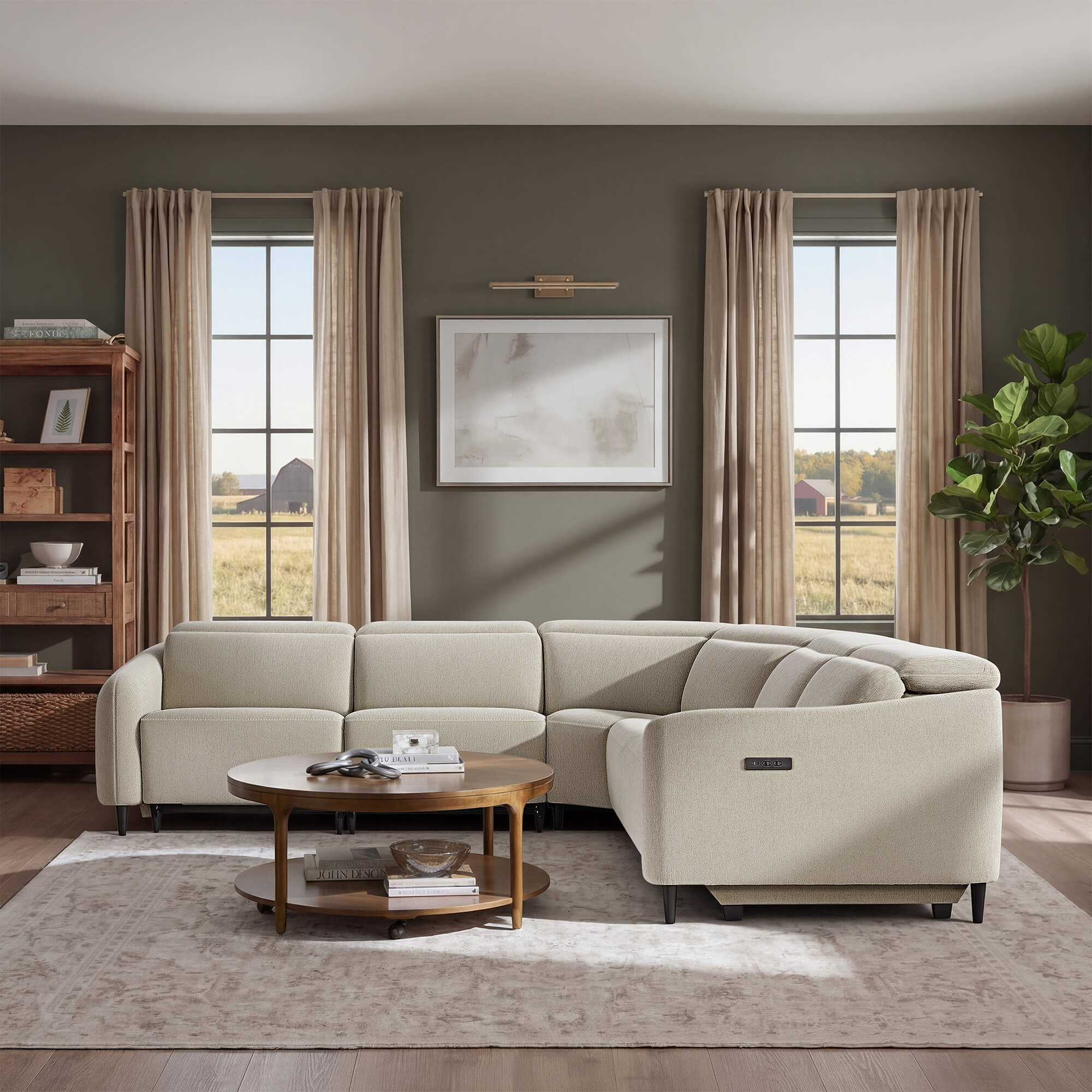 Diya Soft & Breathable 5-Seater Reclining Sofa with Power Headrest - Image 4