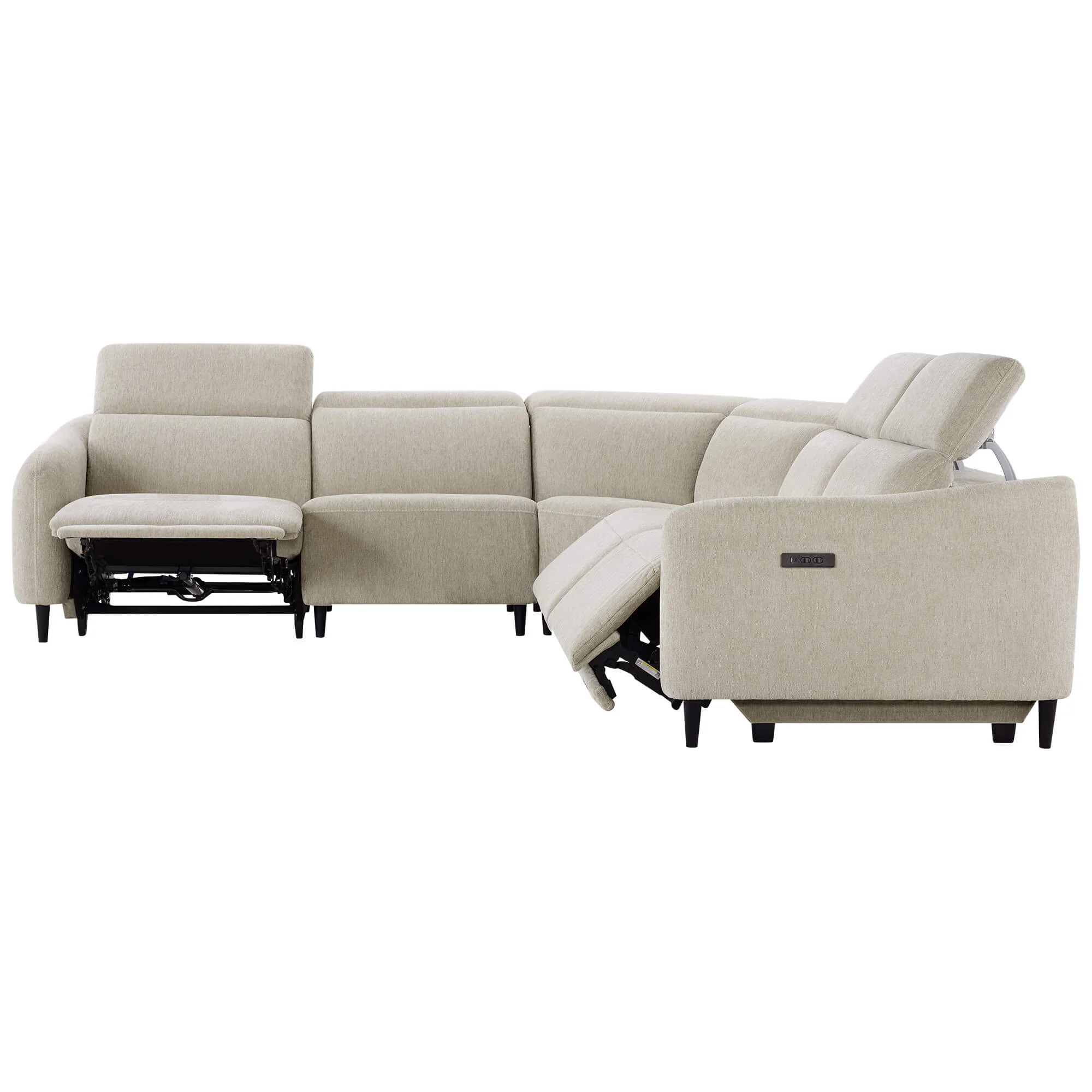 Diya Soft & Breathable 5-Seater Reclining Sofa with Power Headrest - Image 5