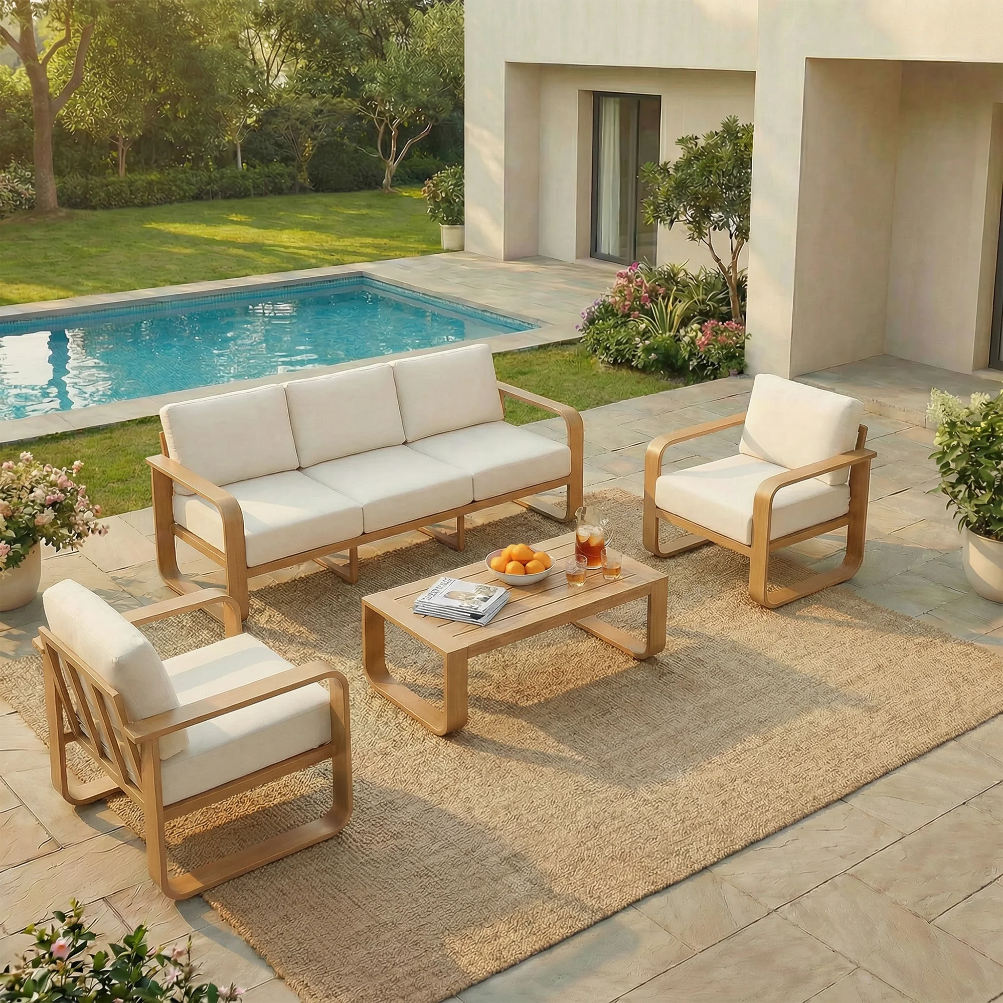 Dylan Modern 4-Piece Outdoor Patio Sofa Set - Image 3