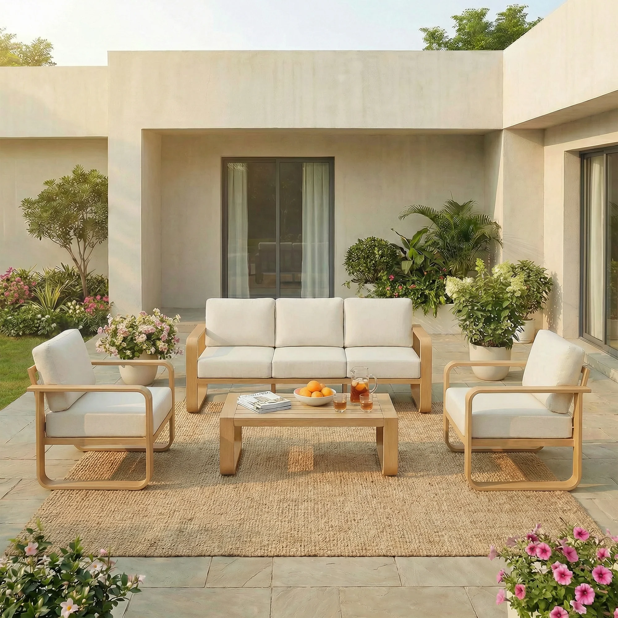 Dylan Modern 4-Piece Outdoor Patio Sofa Set - Image 66