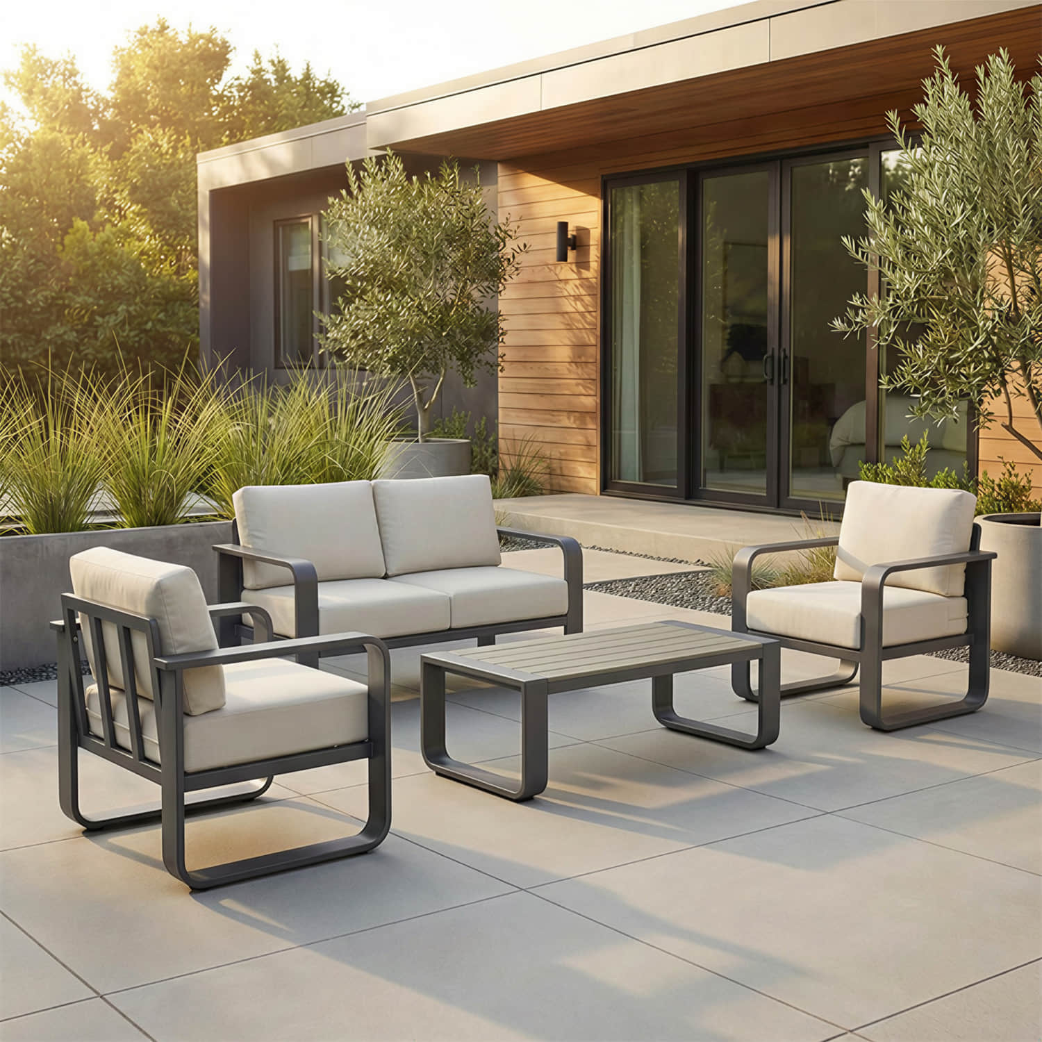 Dylan Modern 4-Piece Outdoor Patio Sofa Set - Image 77