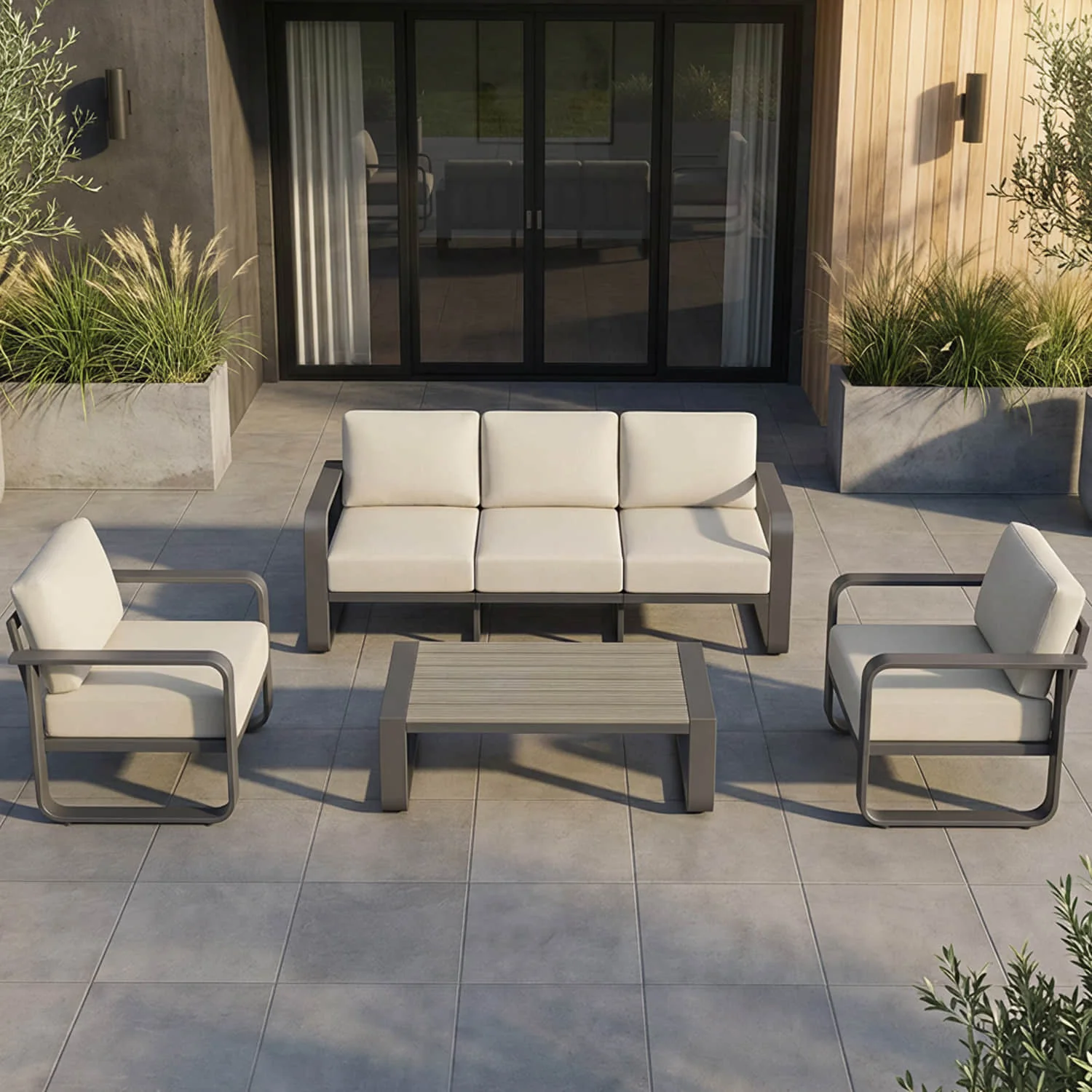 Dylan Modern 4-Piece Outdoor Patio Sofa Set - Image 79