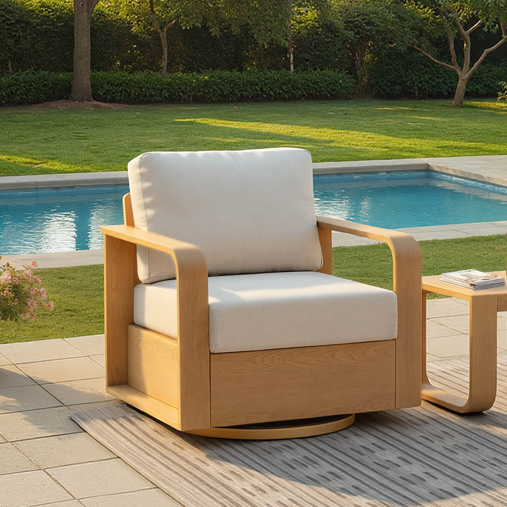 Dylan Modern Outdoor Swivel Patio Bistro Set - Image 9