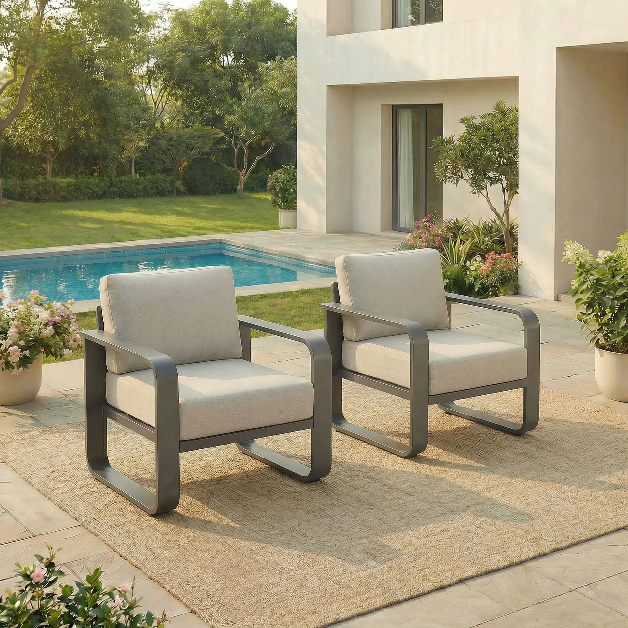Dylan Modern Outdoor Patio Armchair - Image 14
