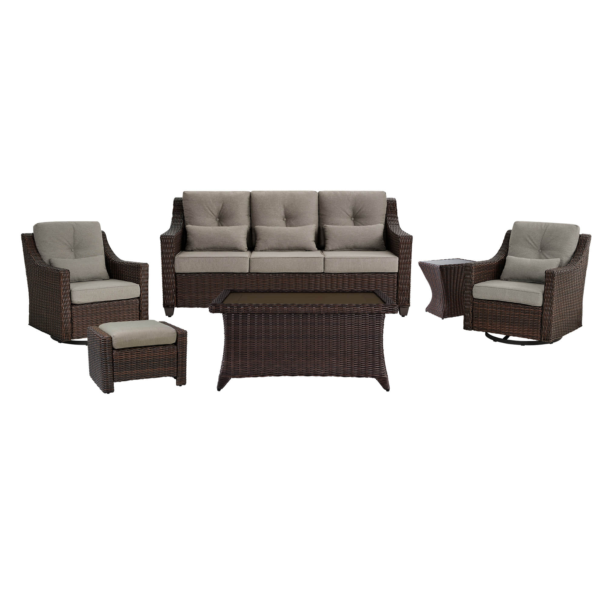 Elara Outdoor Rattan Sofa Set - 5 Seats - Image 105