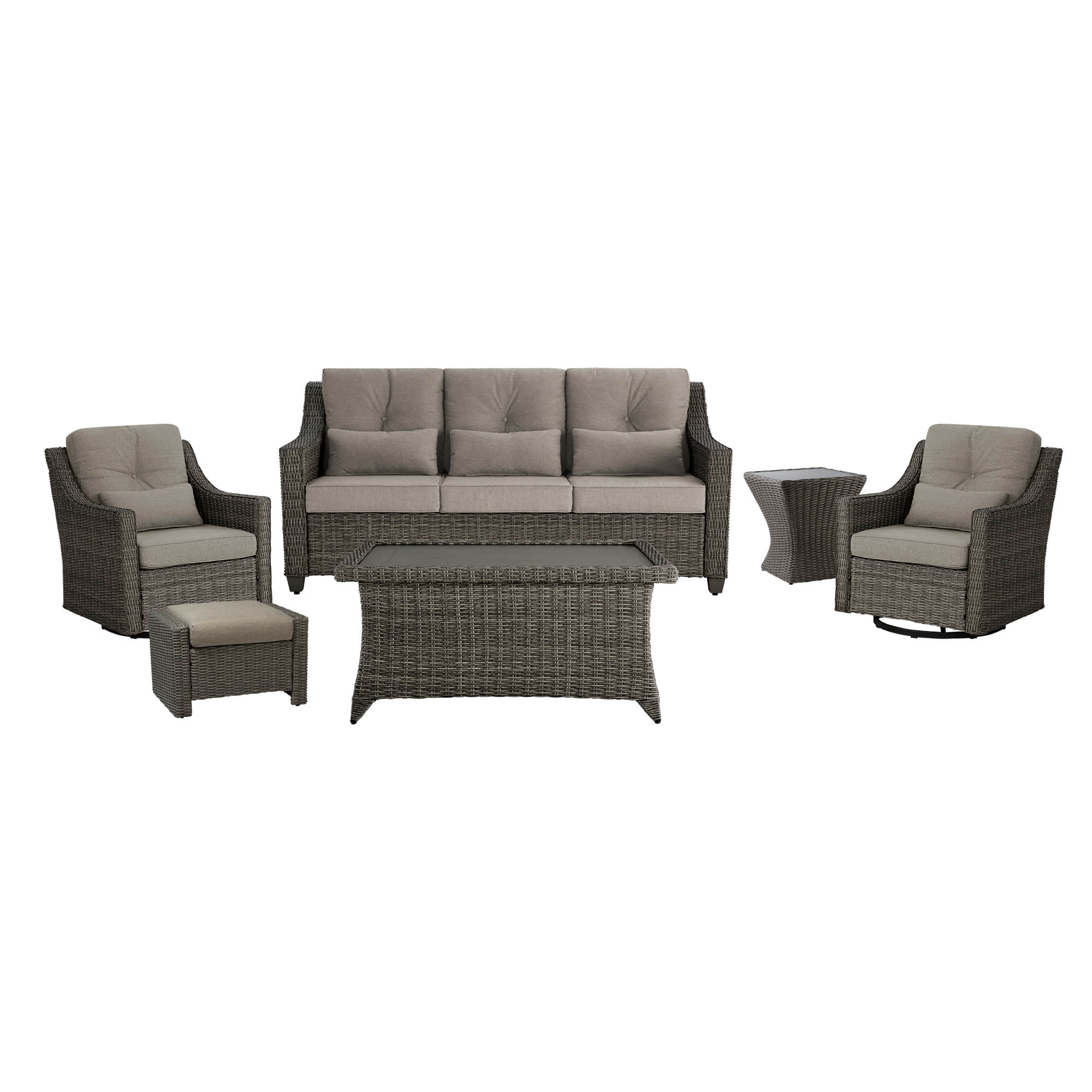 Elara Outdoor Rattan Sofa Set - 5 Seats - Image 109