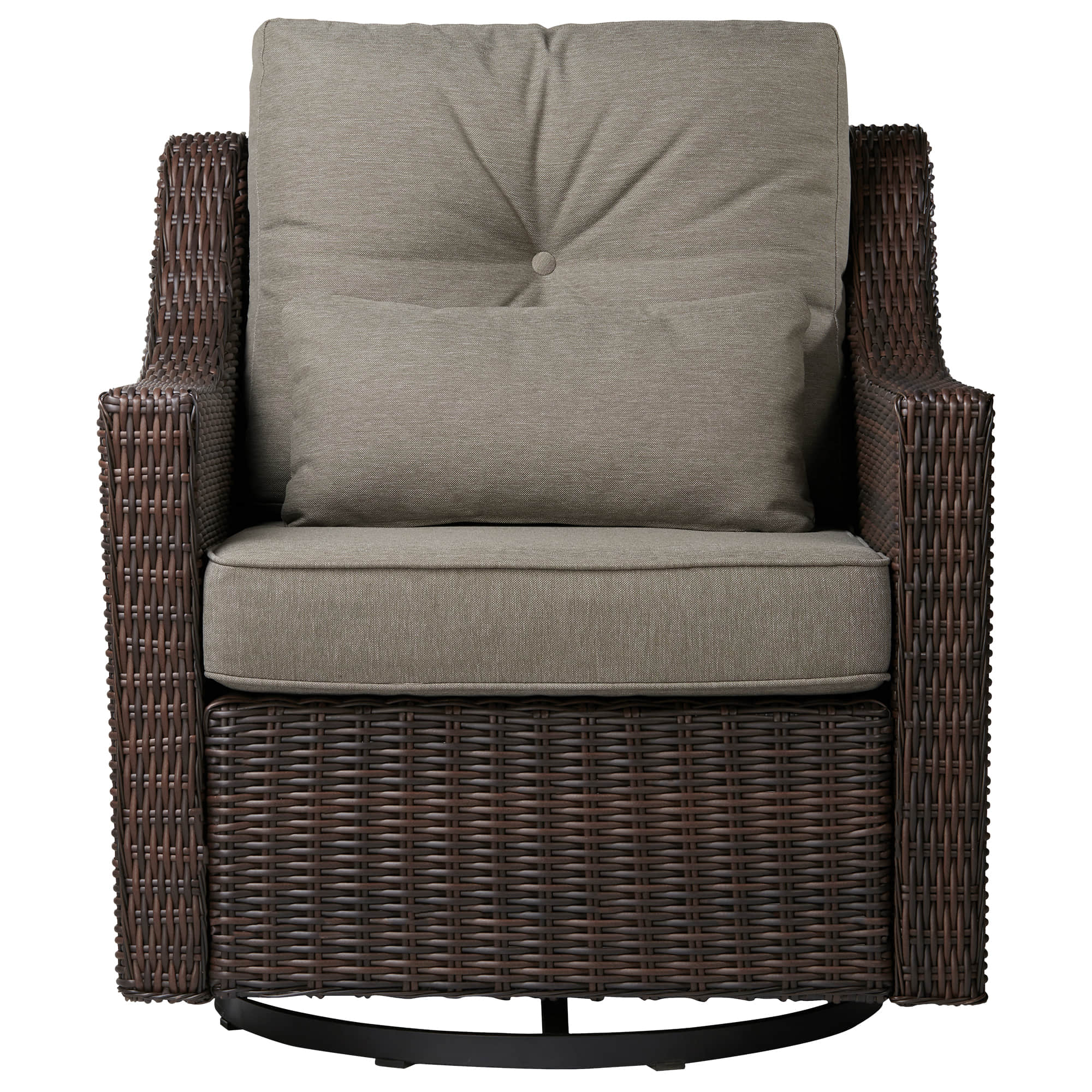 Elara Outdoor Rattan Sofa With Rocking Swivel Armchairs - 5 Seats - Image 15
