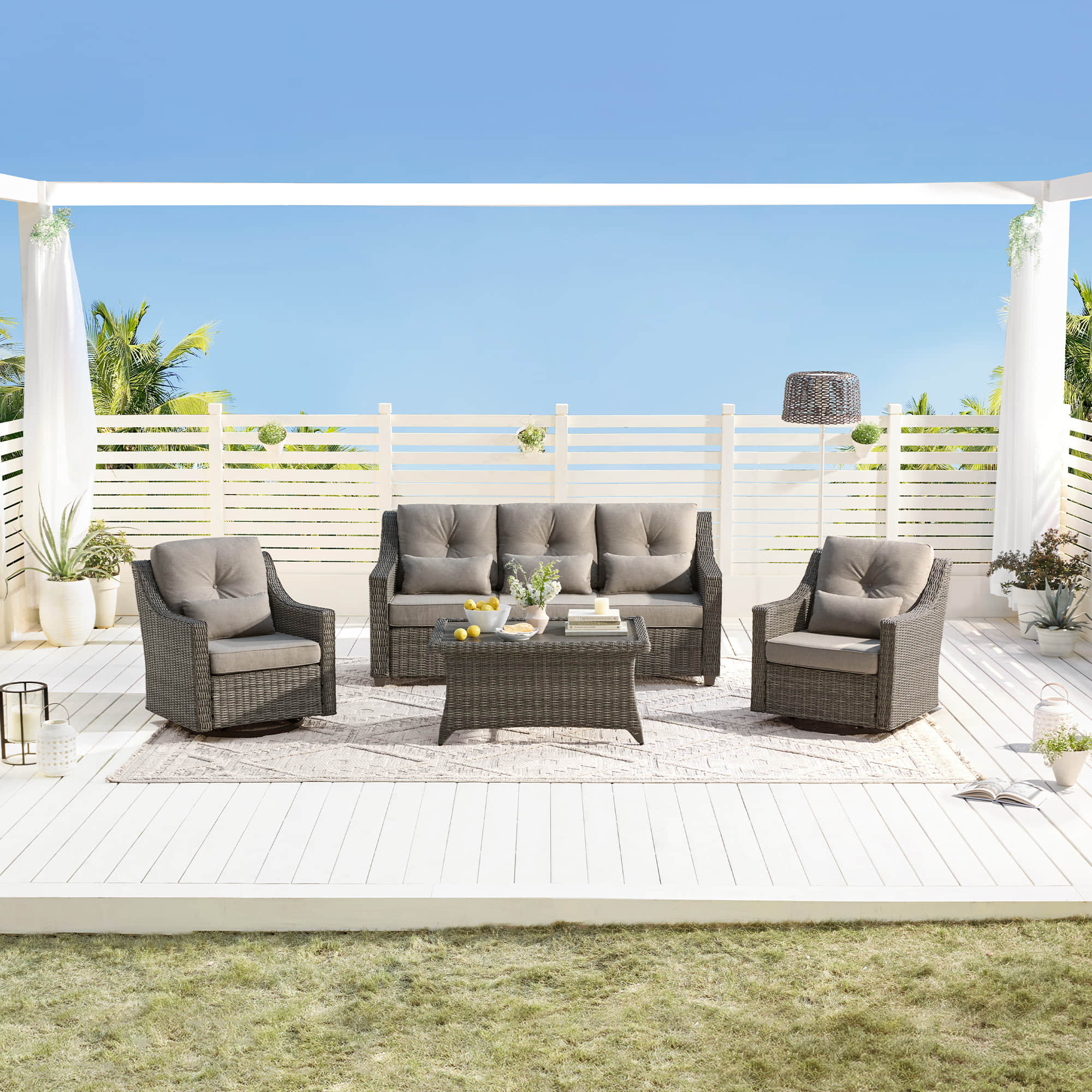 Elara Outdoor Rattan Sofa Set - 5 Seats - Image 57