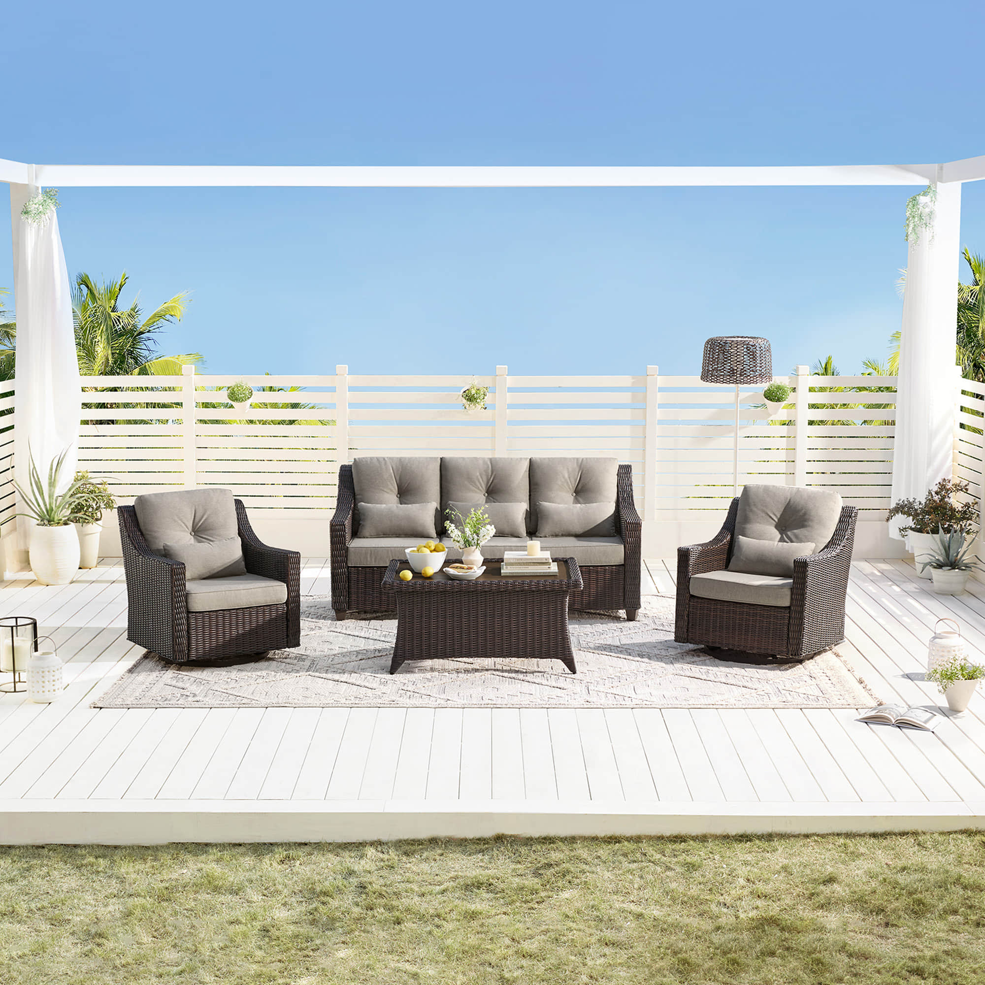 Elara Outdoor Rattan Sofa Set - 5 Seats - Image 7