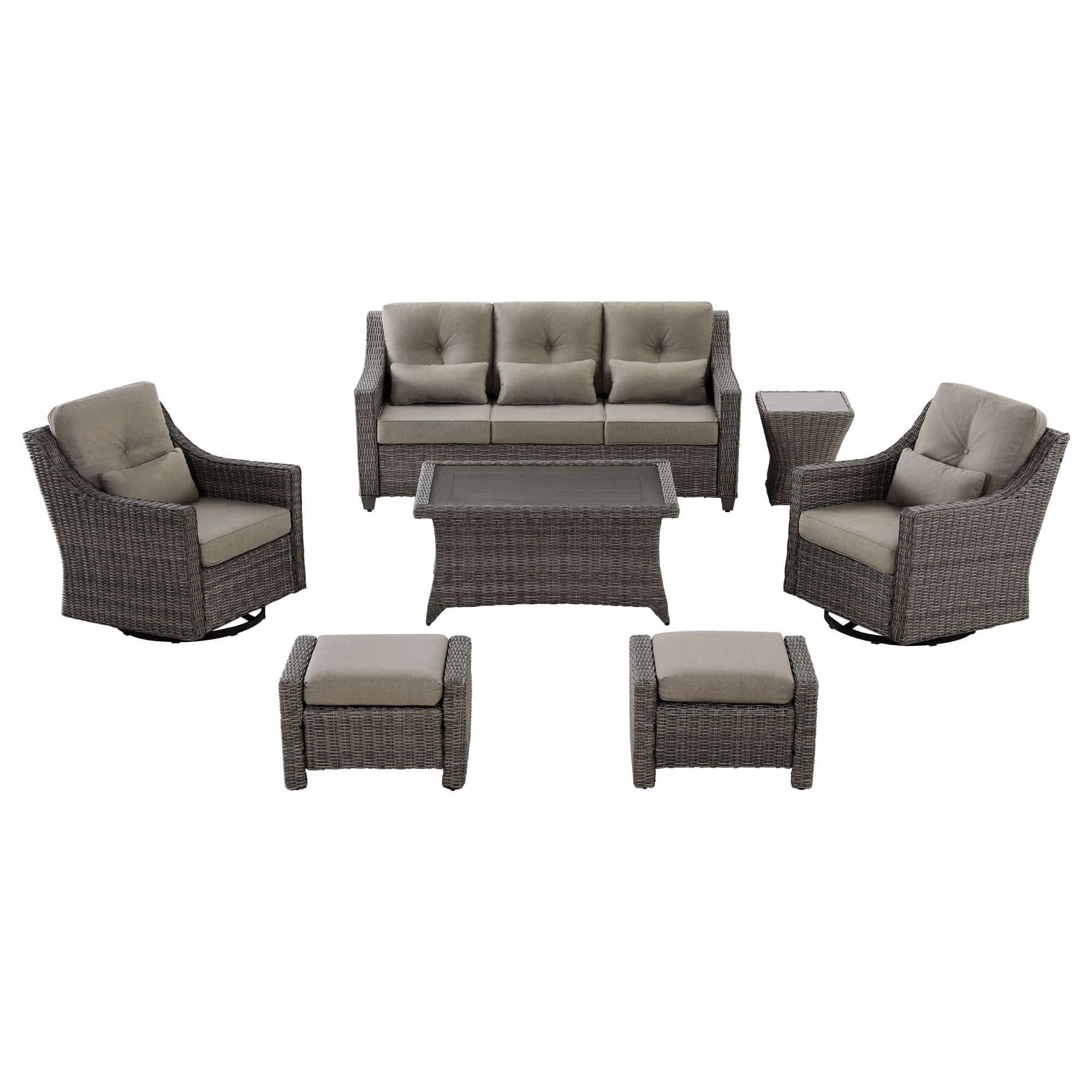 Elara Outdoor Rattan Sofa Set - 5 Seats - Image 73