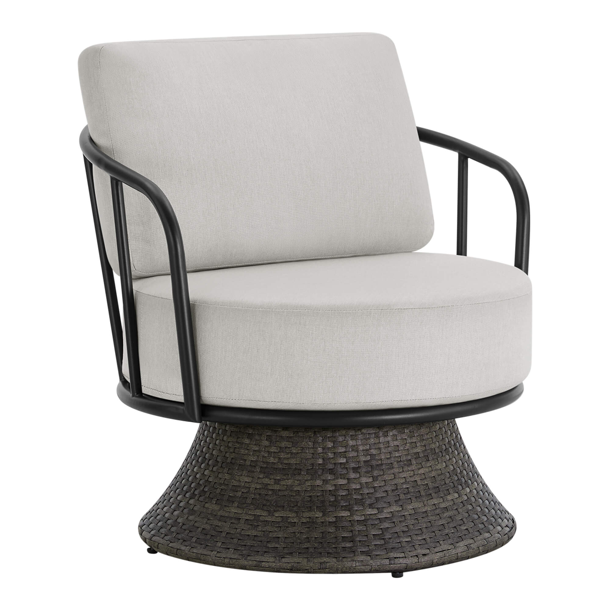Ellie Rattan Woven Base Outdoor Swivel Chair (Set of 2） - Image 14