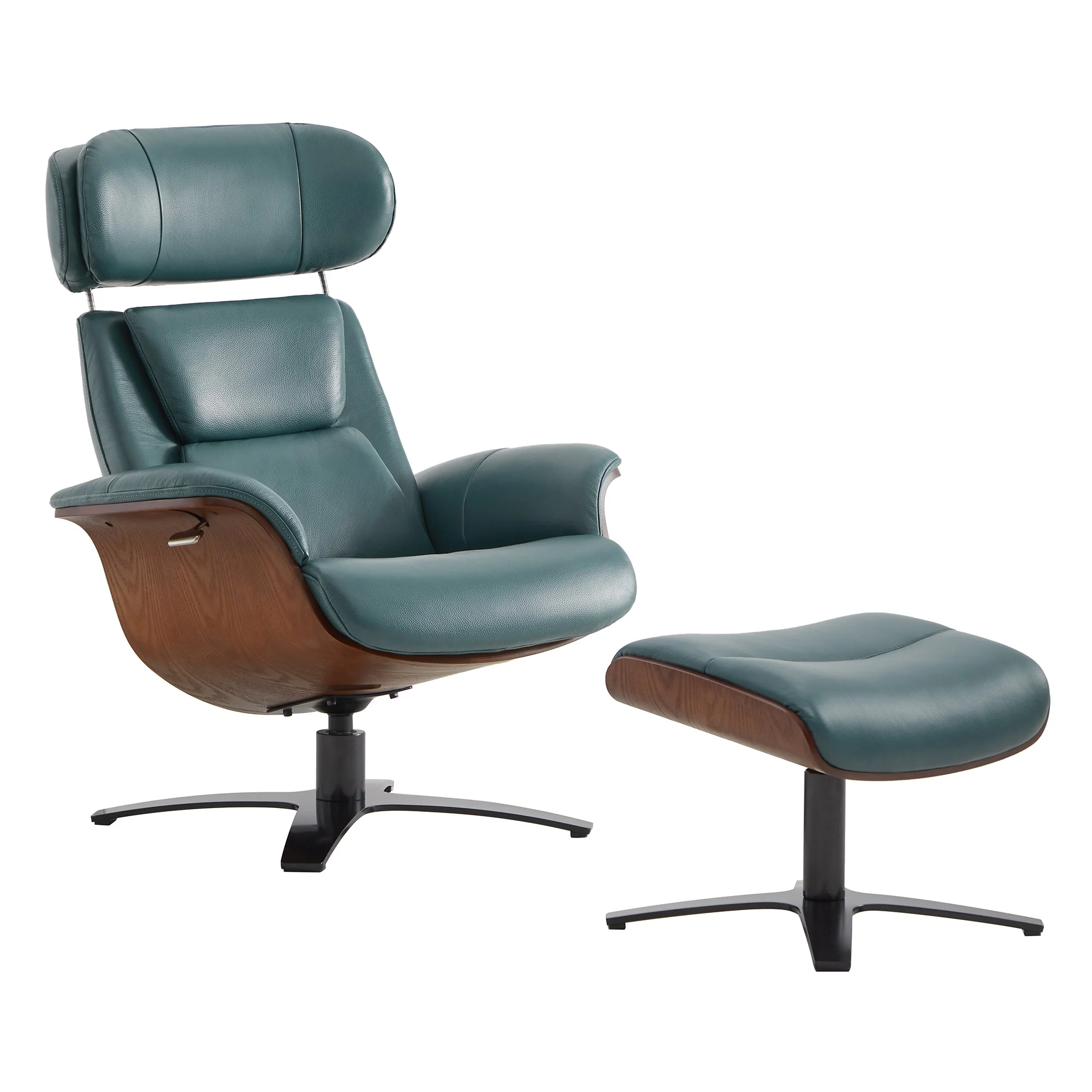 Elvin Genuine Leather Recliner Lounge Chair & Ottoman - Image 13