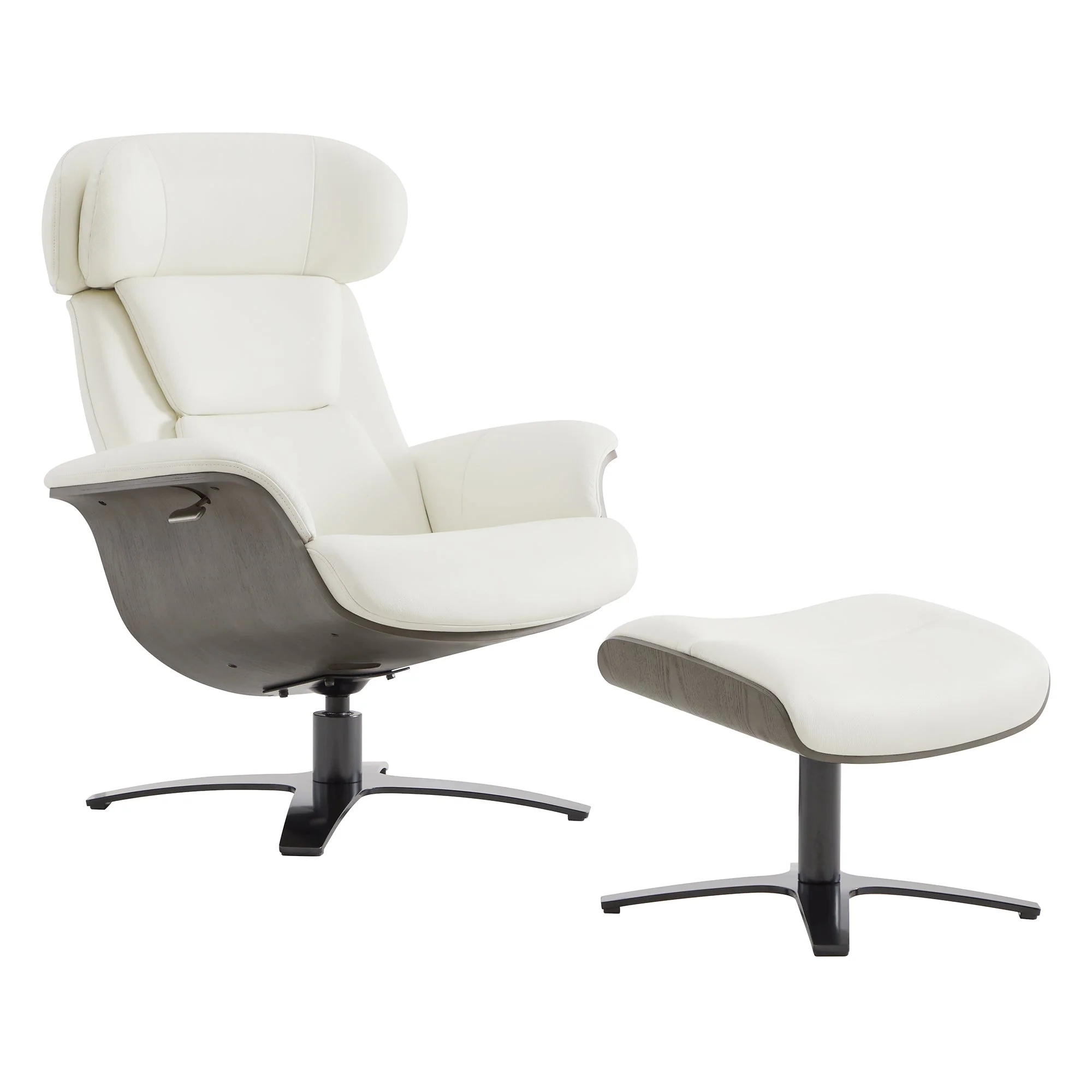 Elvin Genuine Leather Recliner Lounge Chair & Ottoman - Image 35