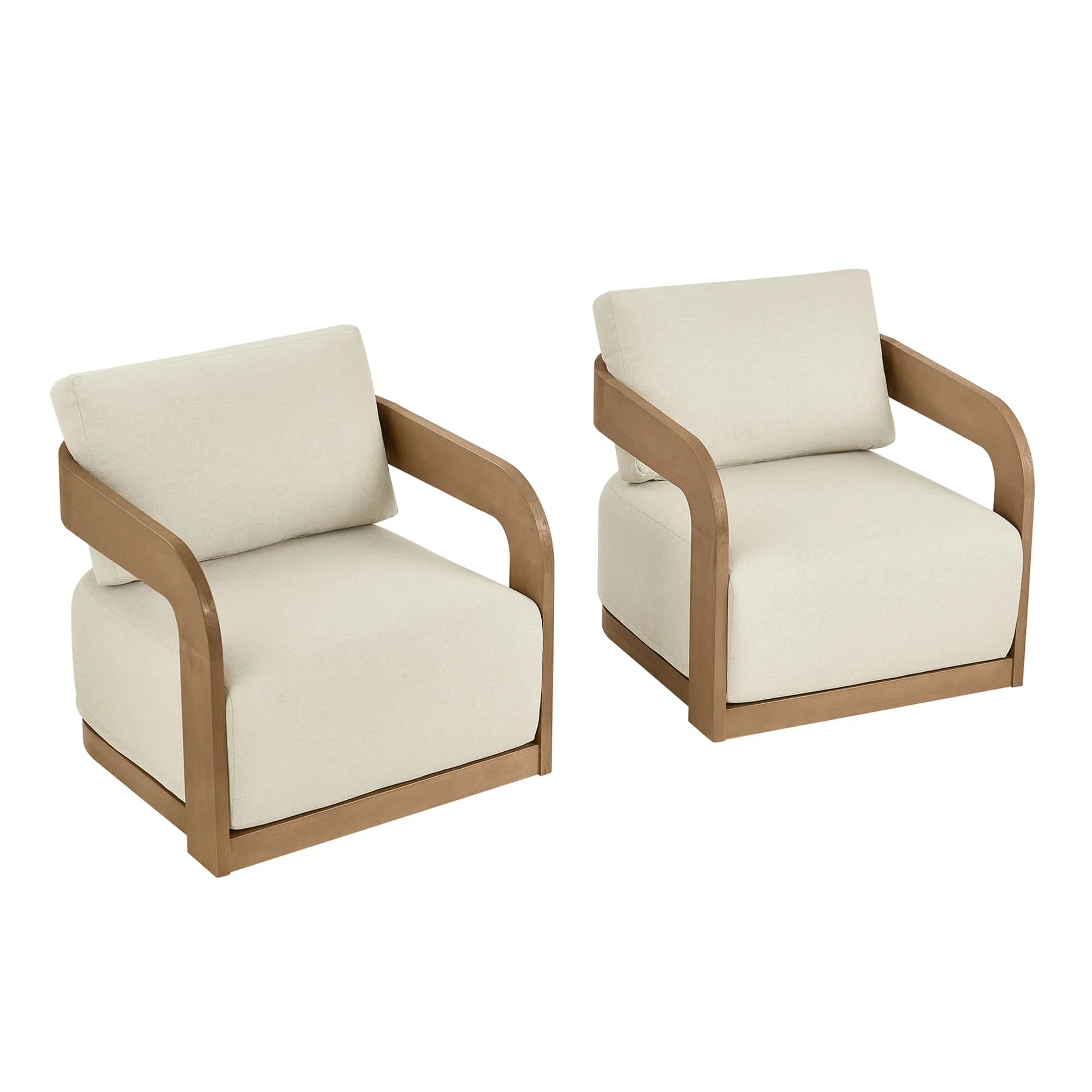 Emberly Modern Outdoor Eucalyptus Wood Swivel Bistro Set - Image 19