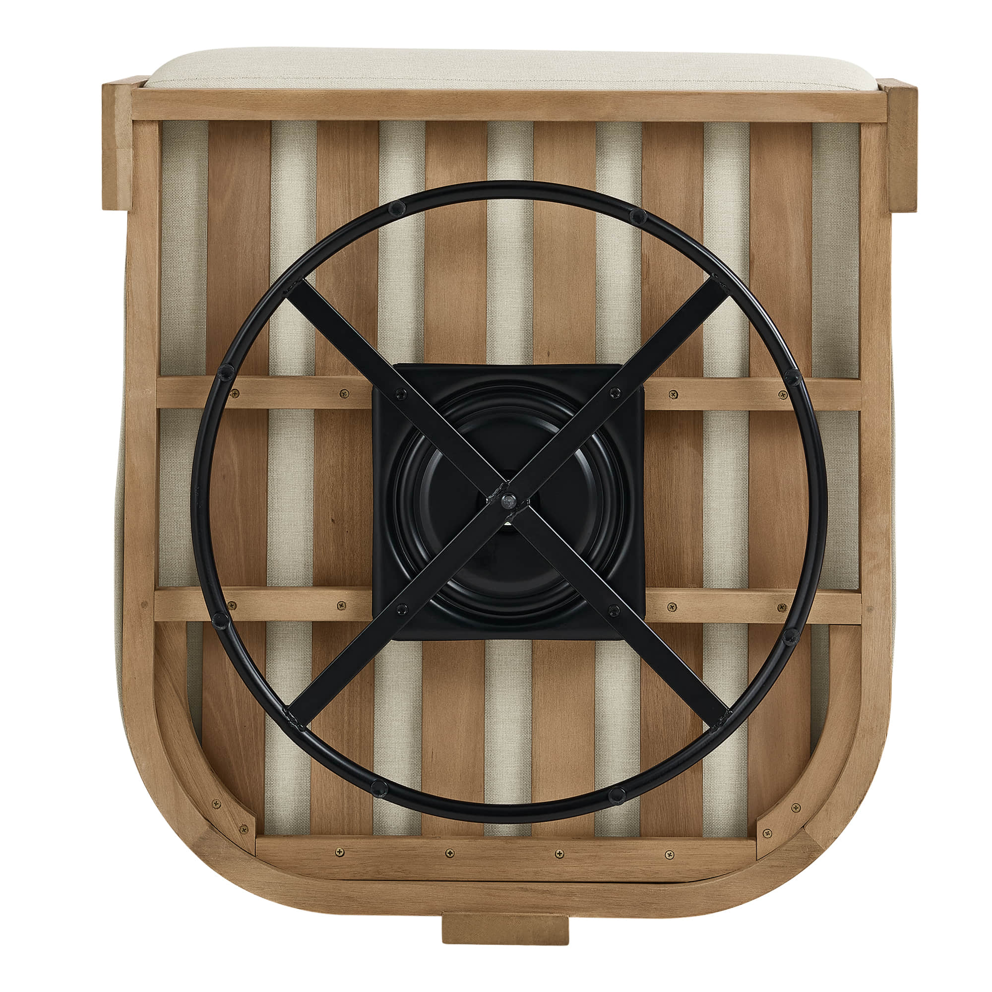 Emberly Modern Outdoor Eucalyptus Wood Swivel Bistro Set - Image 27
