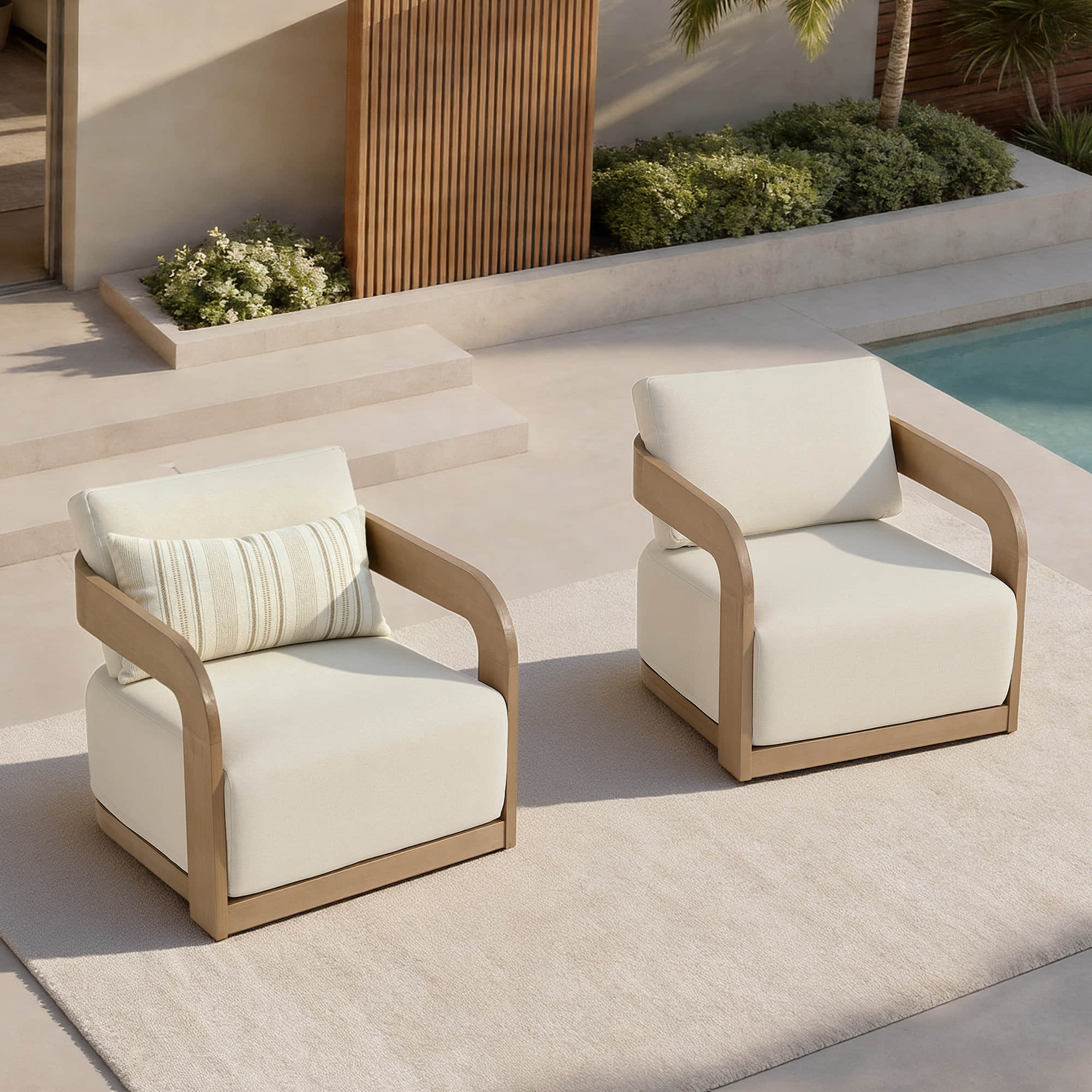 Emberly Modern Outdoor Eucalyptus Wood Swivel Bistro Set - Image 7