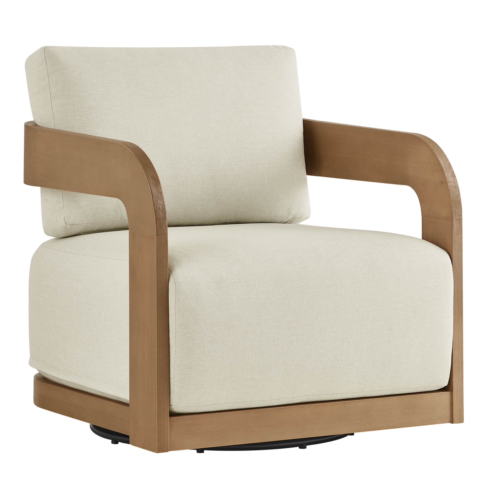 Emberly Modern Outdoor Eucalyptus Wood Swivel Bistro Set - Image 11