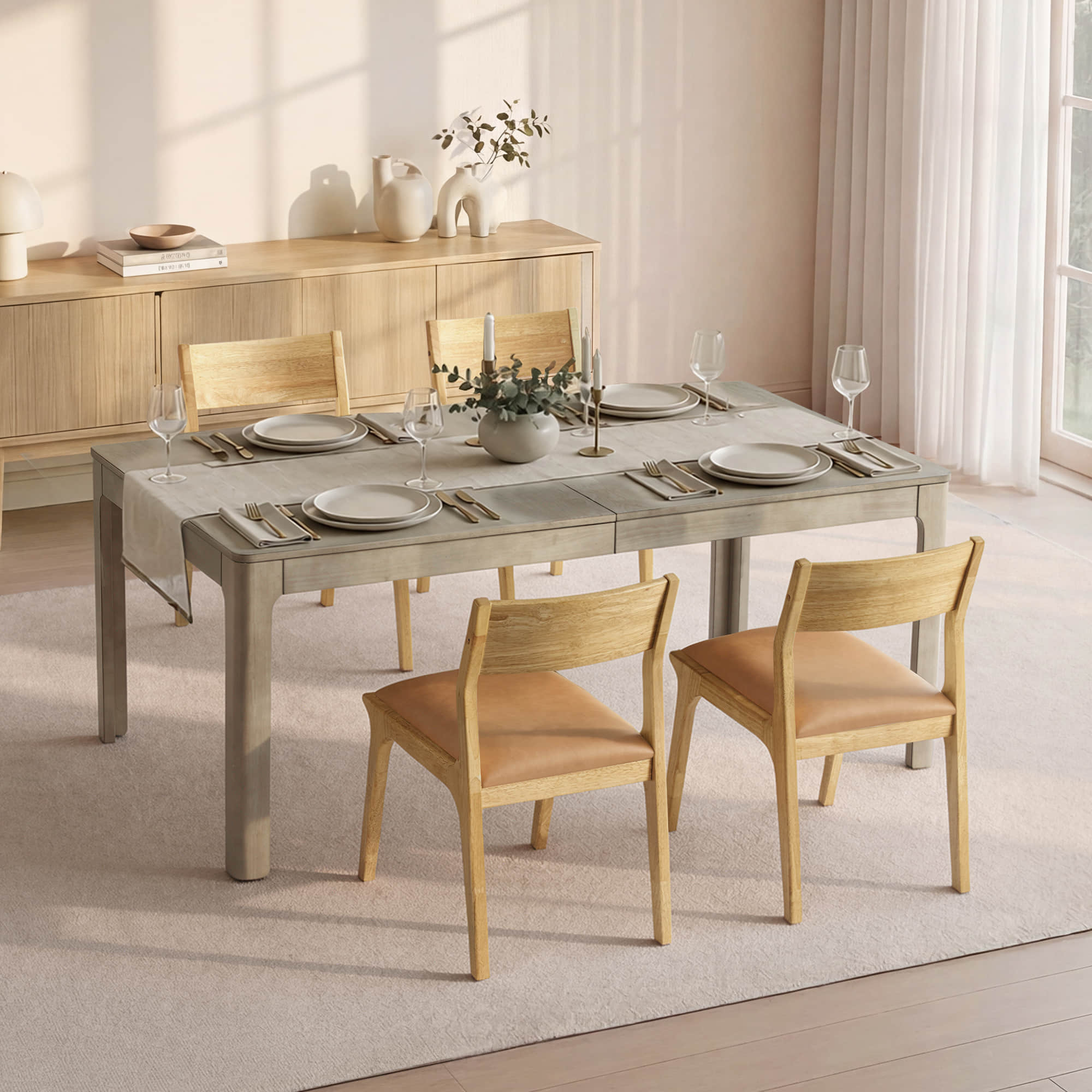 Everett Extendable Wood Dining Table, 70.9"-90.6" - Image 14