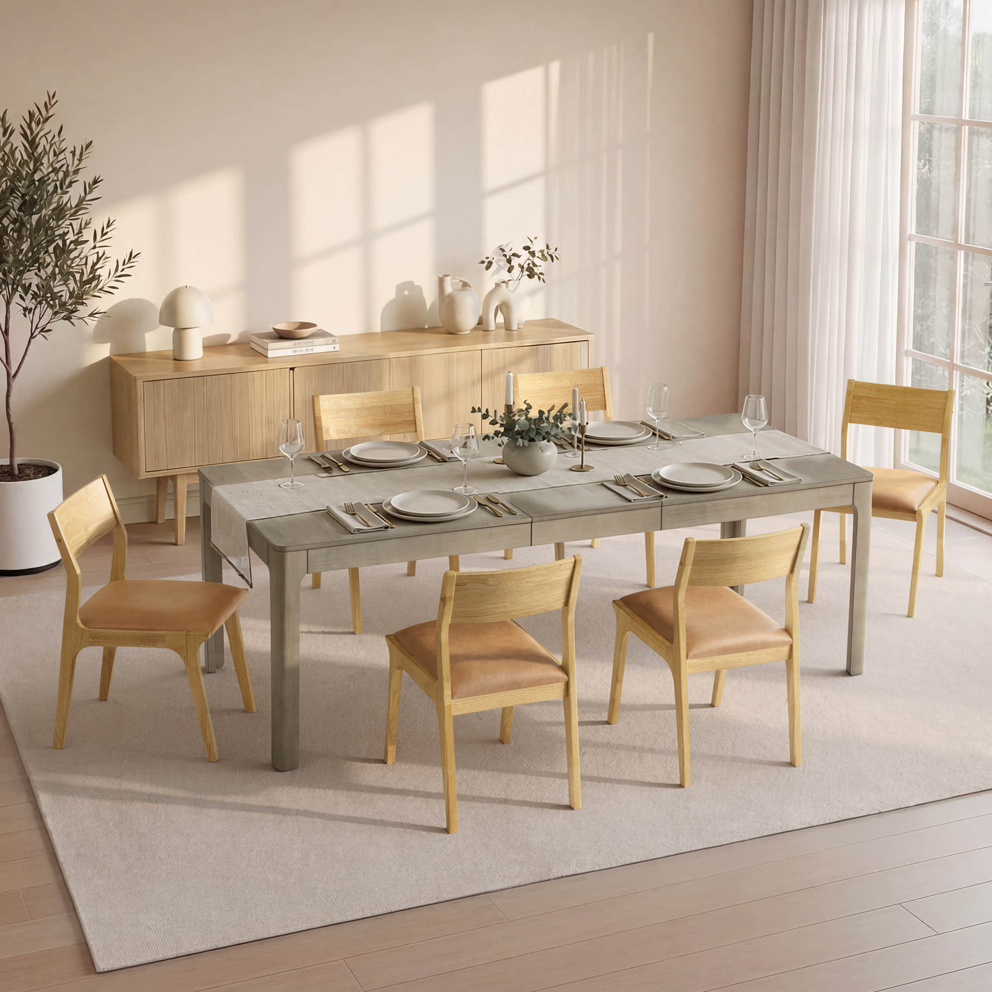 Everett Extendable Wood Dining Table, 70.9"-90.6" - Image 15