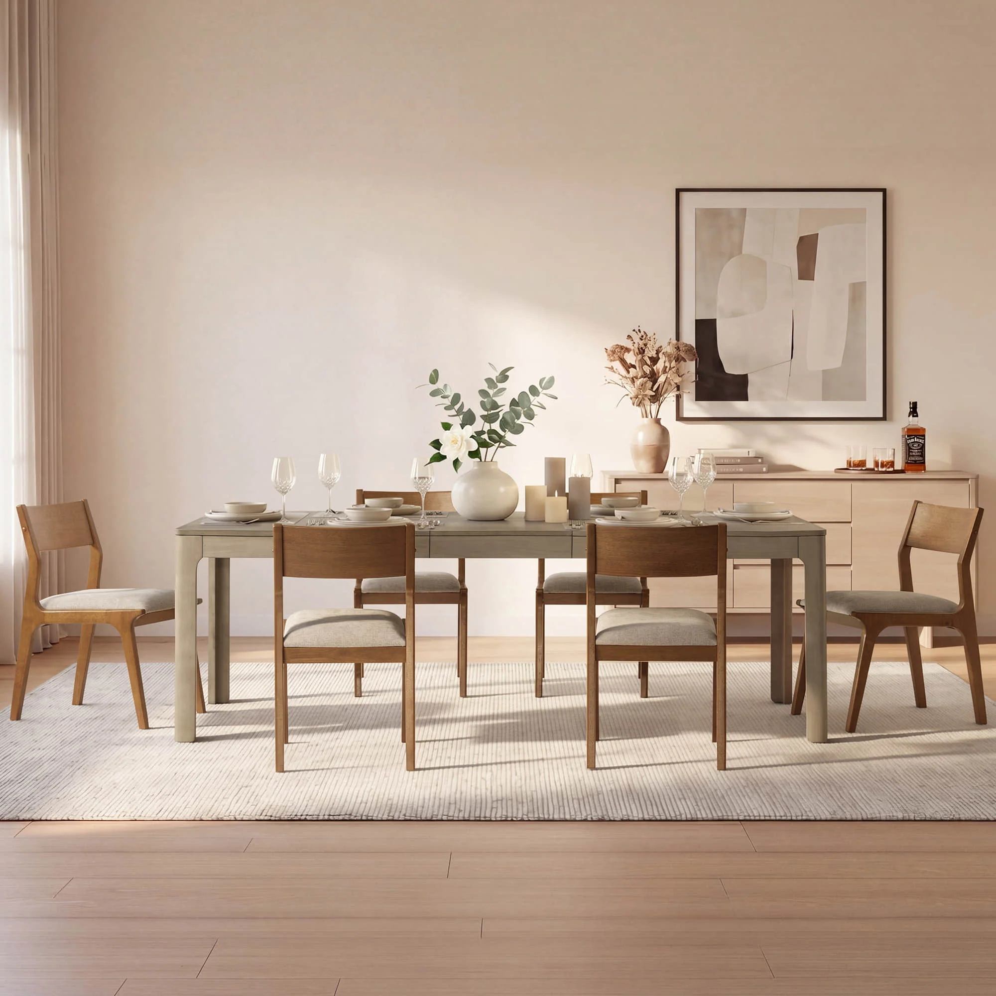 Everett Extendable Wood Dining Table, 70.9"-90.6" - Image 2
