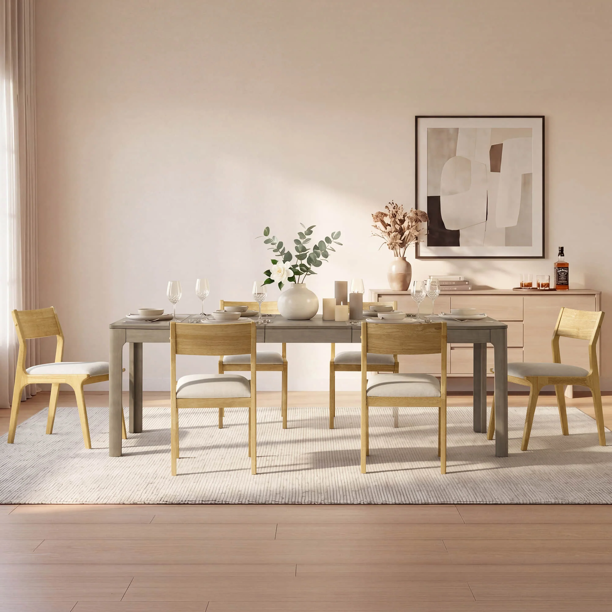 Everett Extendable Wood Dining Table, 70.9"-90.6" - Image 3