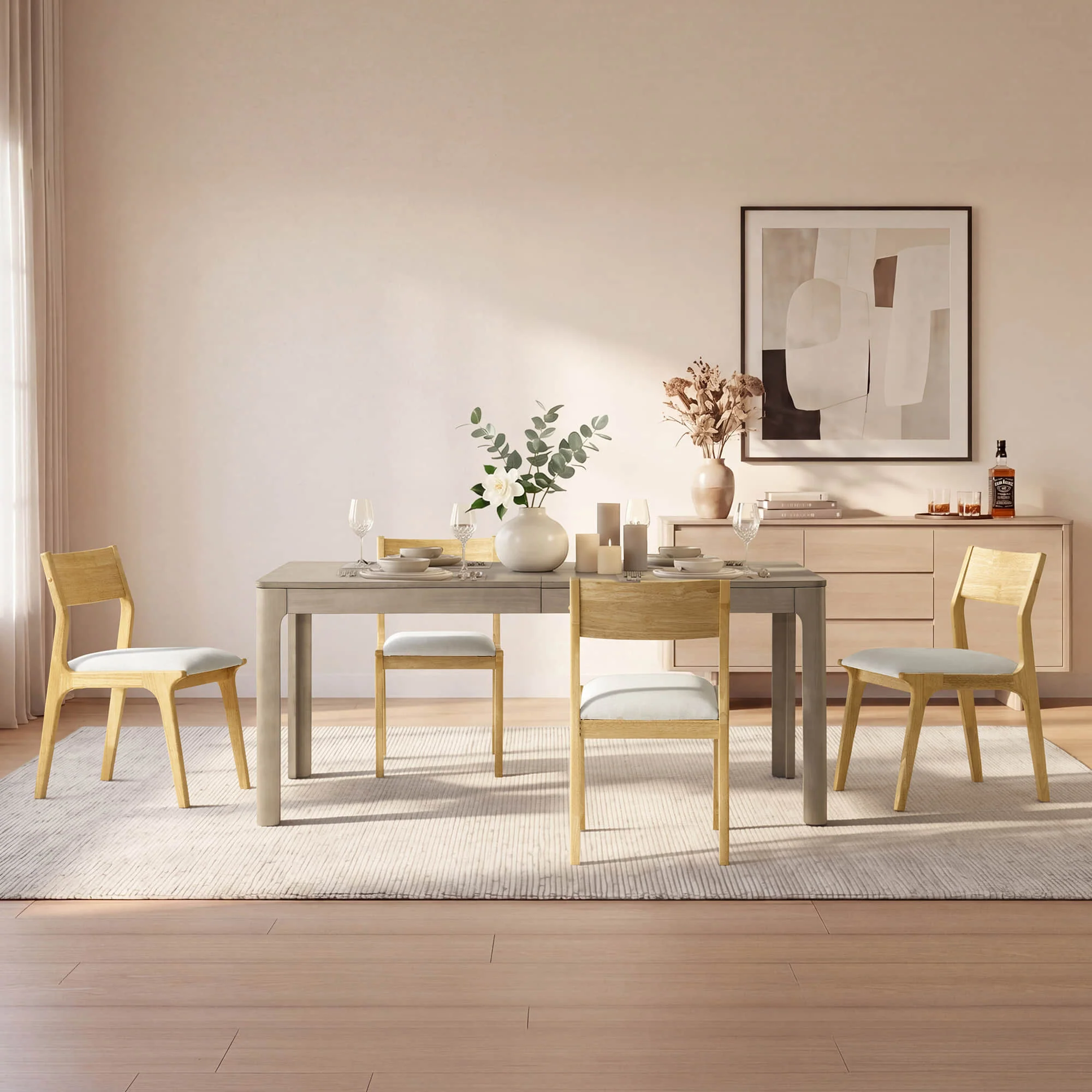 Everett Extendable Wood Dining Table, 70.9"-90.6" - Image 4