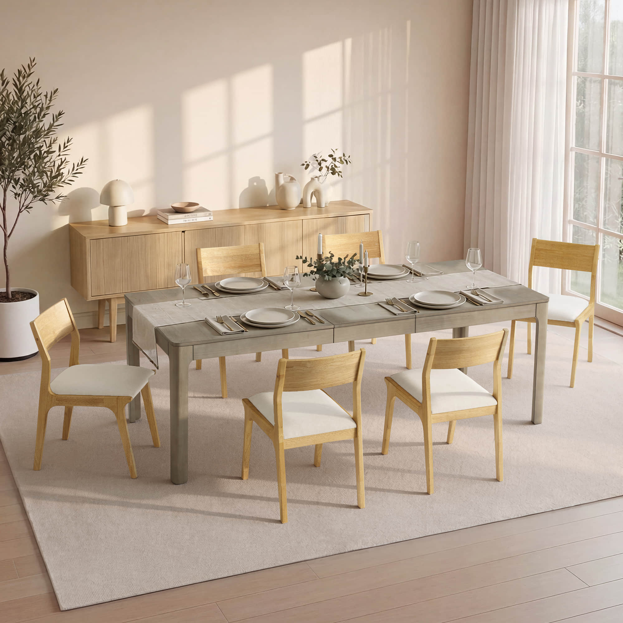 Everett Extendable Wood Dining Table, 70.9"-90.6" - Image 6
