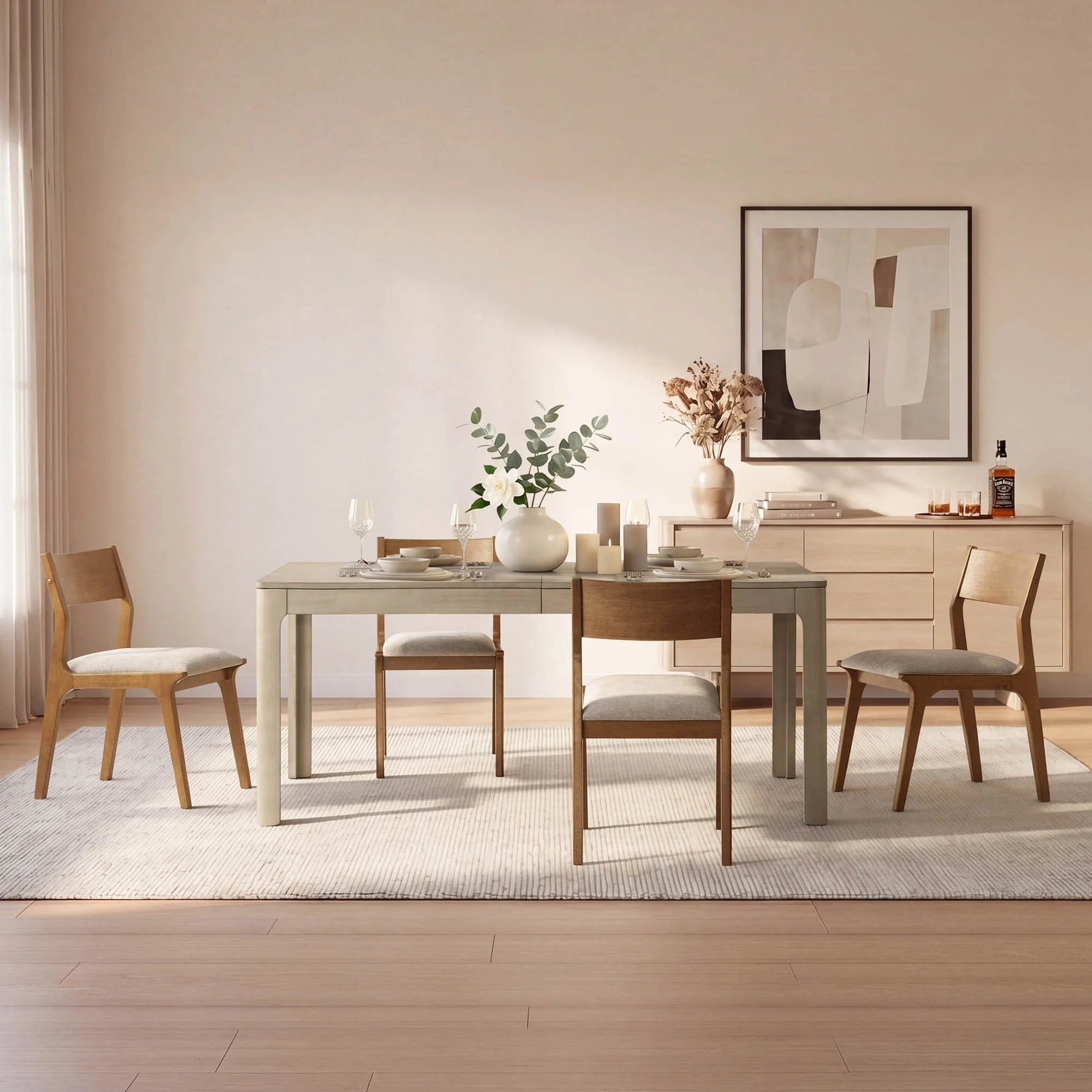 Everett Extendable Wood Dining Table, 70.9"-90.6" - Image 7
