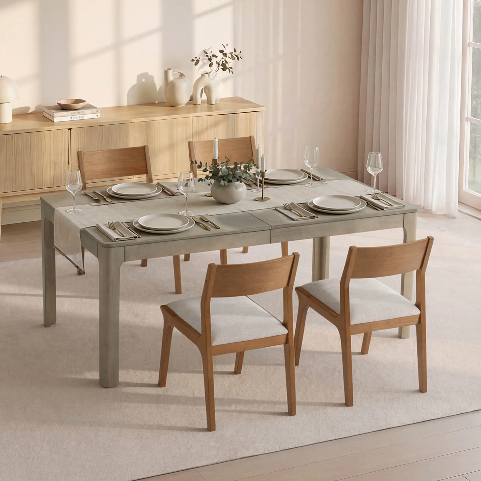 Everett Extendable Wood Dining Table, 70.9"-90.6" - Image 9