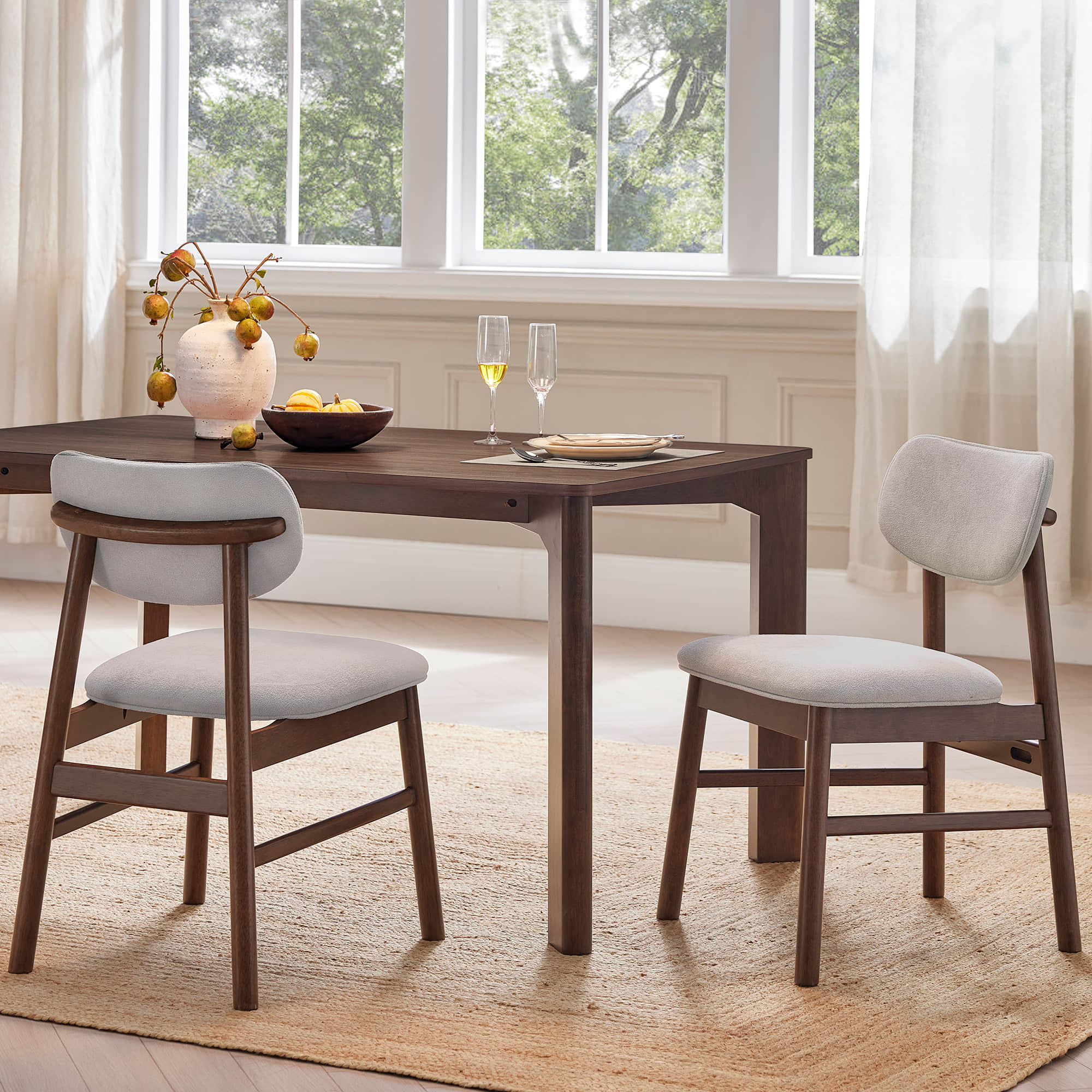 Everett Modern Rectangular Wood Dining Table for 4 - Image 4