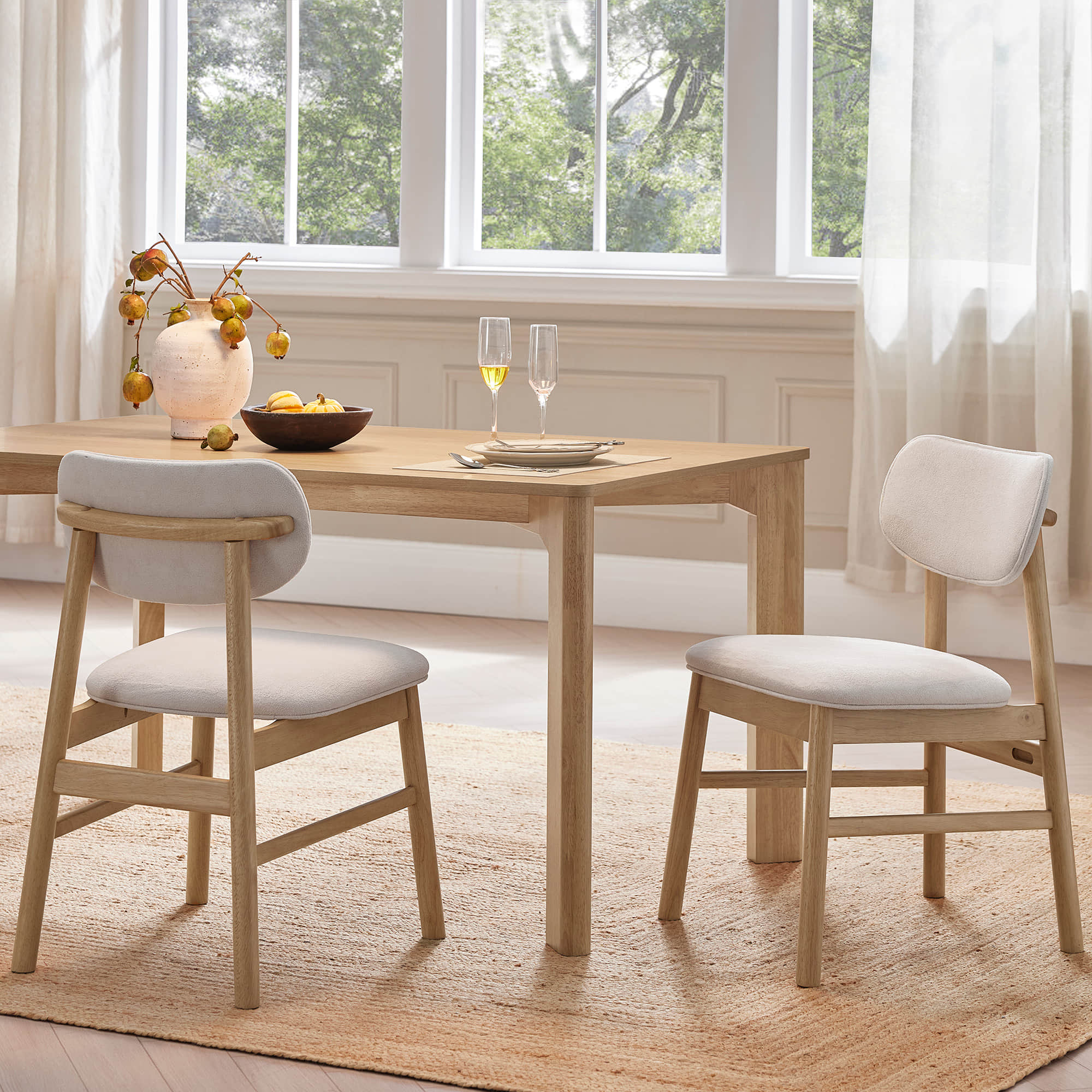 Everett Modern Rectangular Wood Dining Table for 4 - Image 5