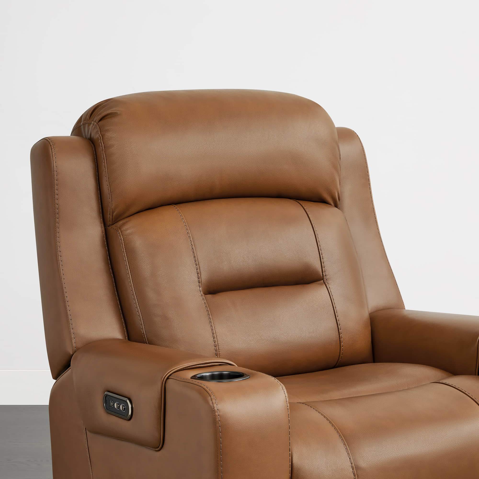 Garrison Genuine Leather Power Lay Flat Recliner with Power Headrest - Image 23