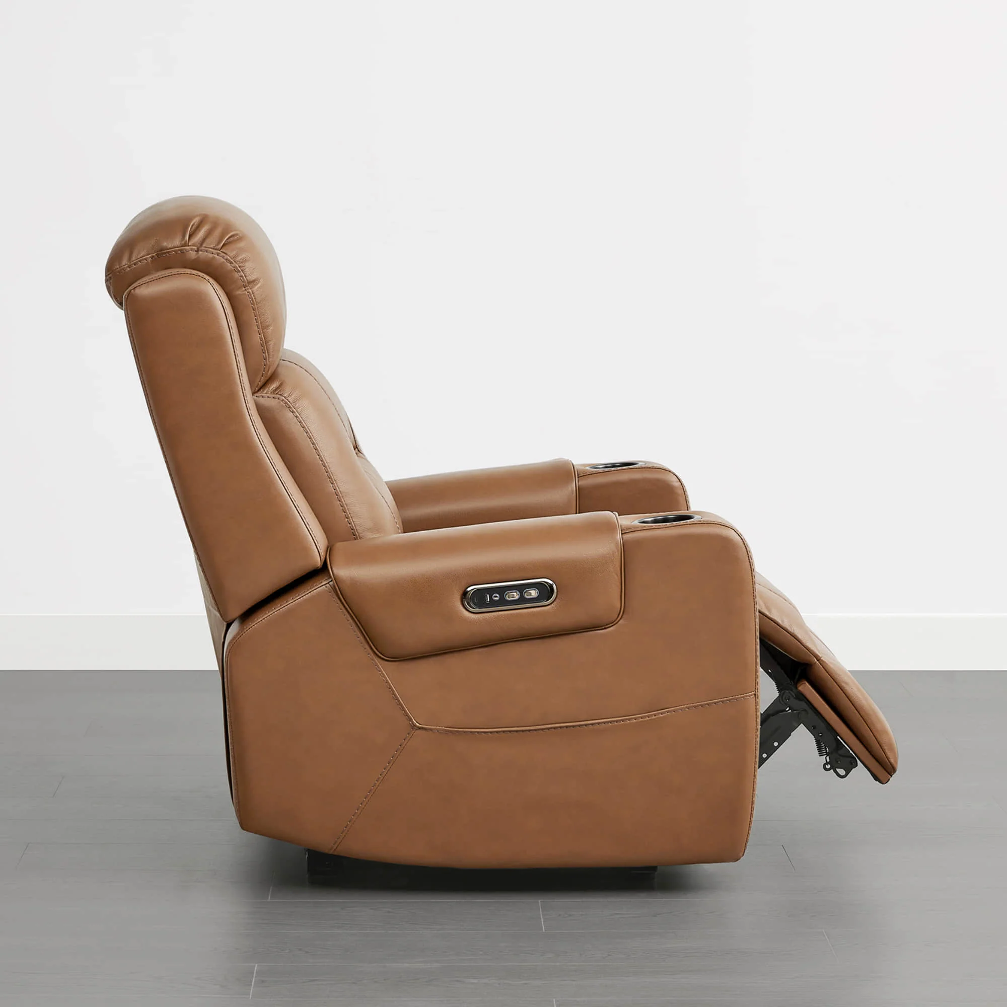 Garrison Genuine Leather Power Lay Flat Recliner with Power Headrest - Image 25
