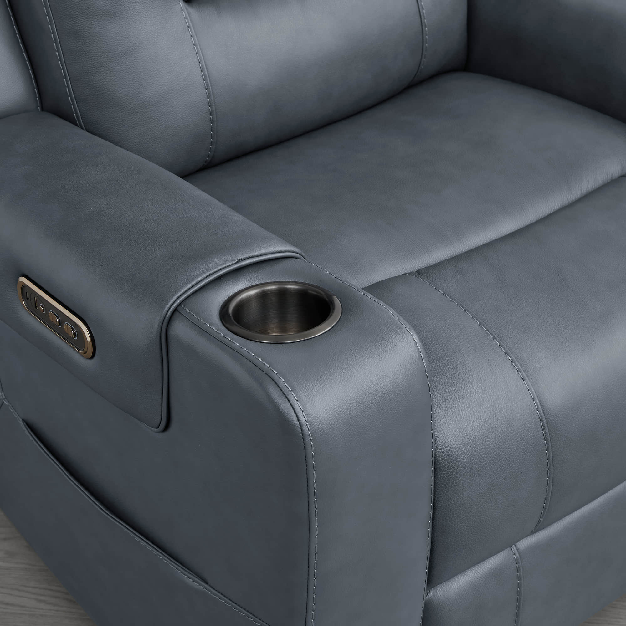 Garrison Genuine Leather Power Lay Flat Recliner with Power Headrest - Image 50