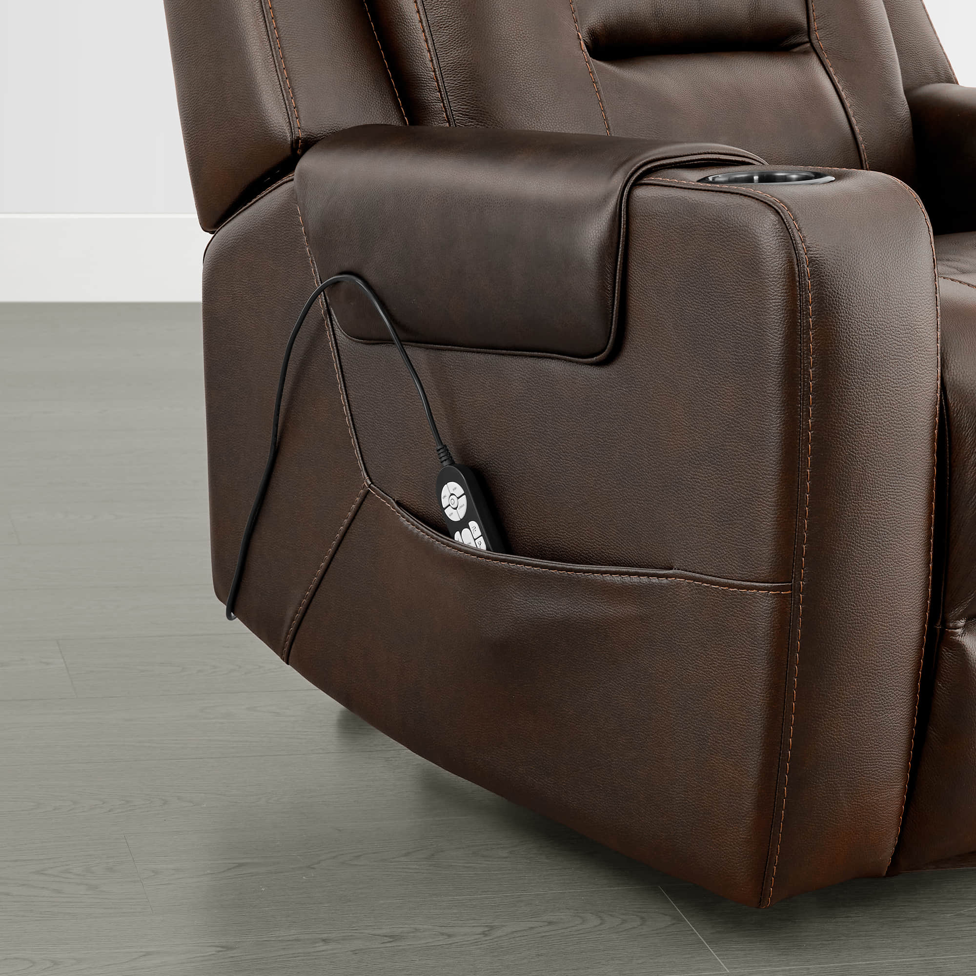 Garrison Genuine Leather Power Massage & Heat Recliner Lift Chair - Image 14