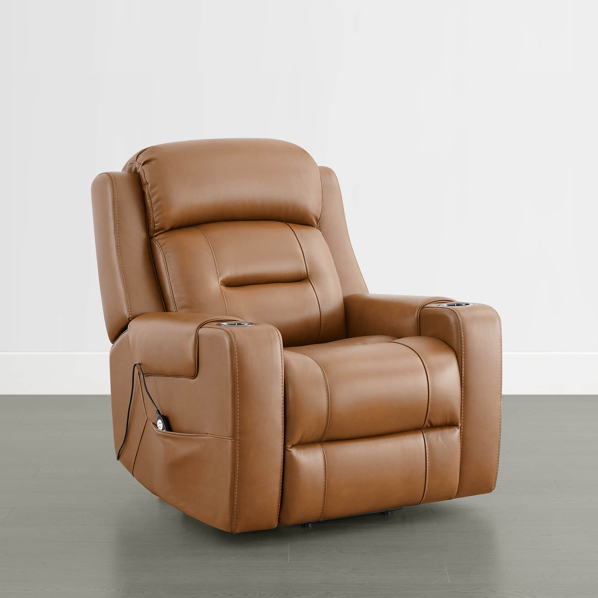 Garrison Genuine Leather Power Massage & Heat Recliner Lift Chair - Image 16
