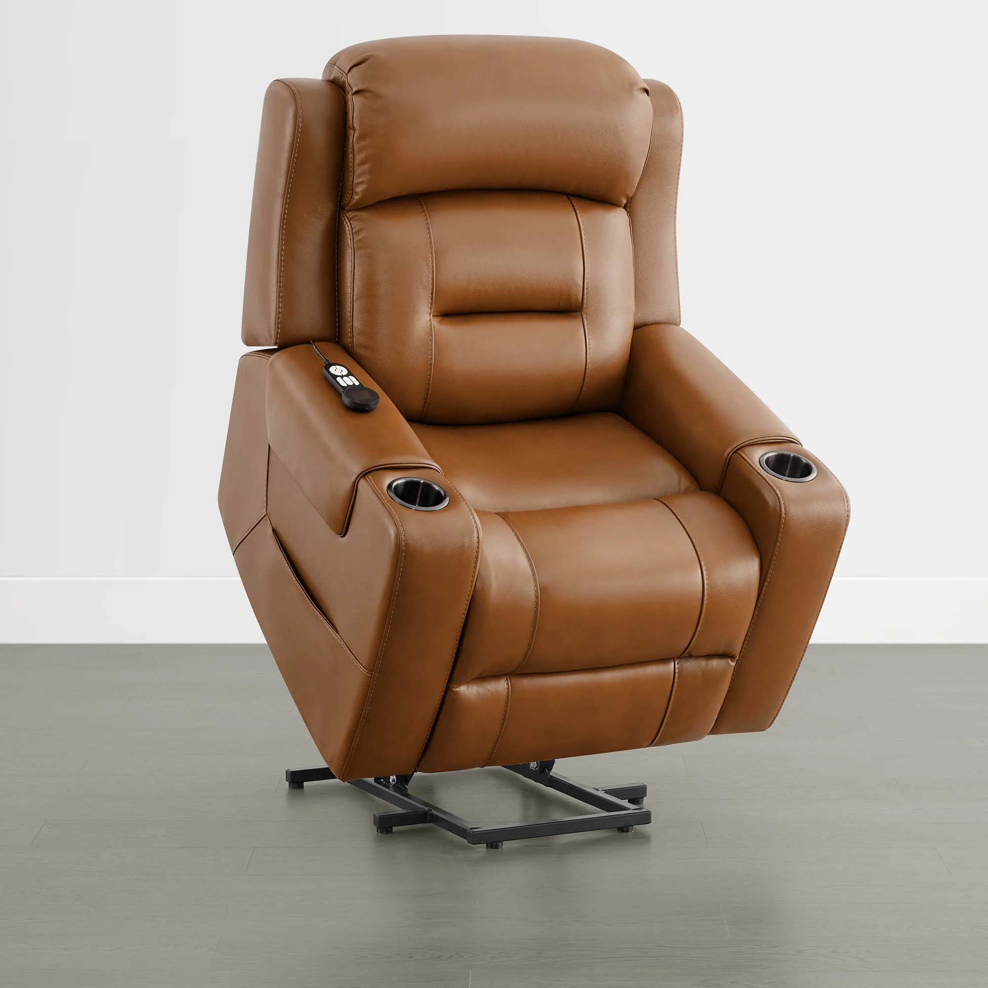 Garrison Genuine Leather Power Massage & Heat Recliner Lift Chair - Image 18