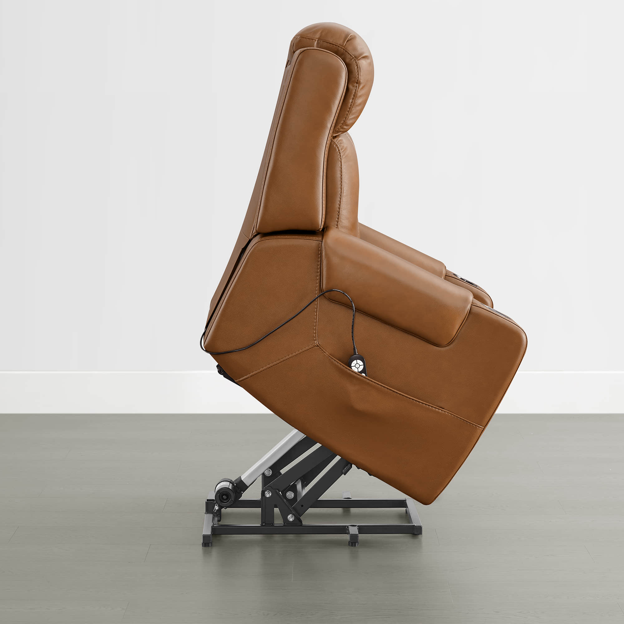 Garrison Genuine Leather Power Massage & Heat Recliner Lift Chair - Image 20