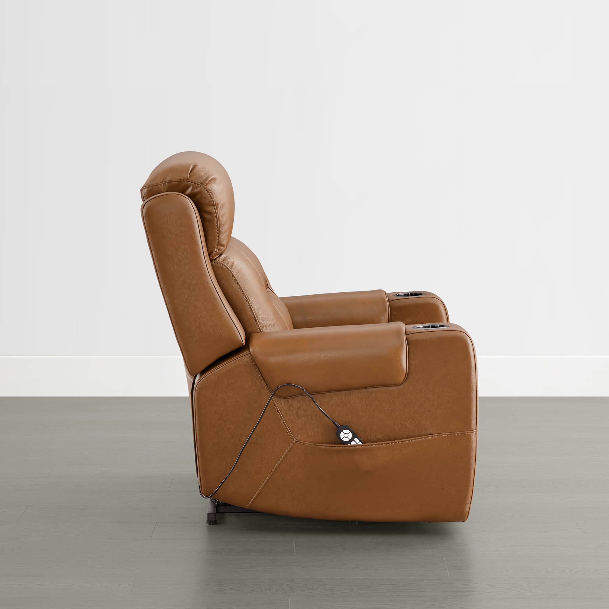 Garrison Genuine Leather Power Massage & Heat Recliner Lift Chair - Image 21