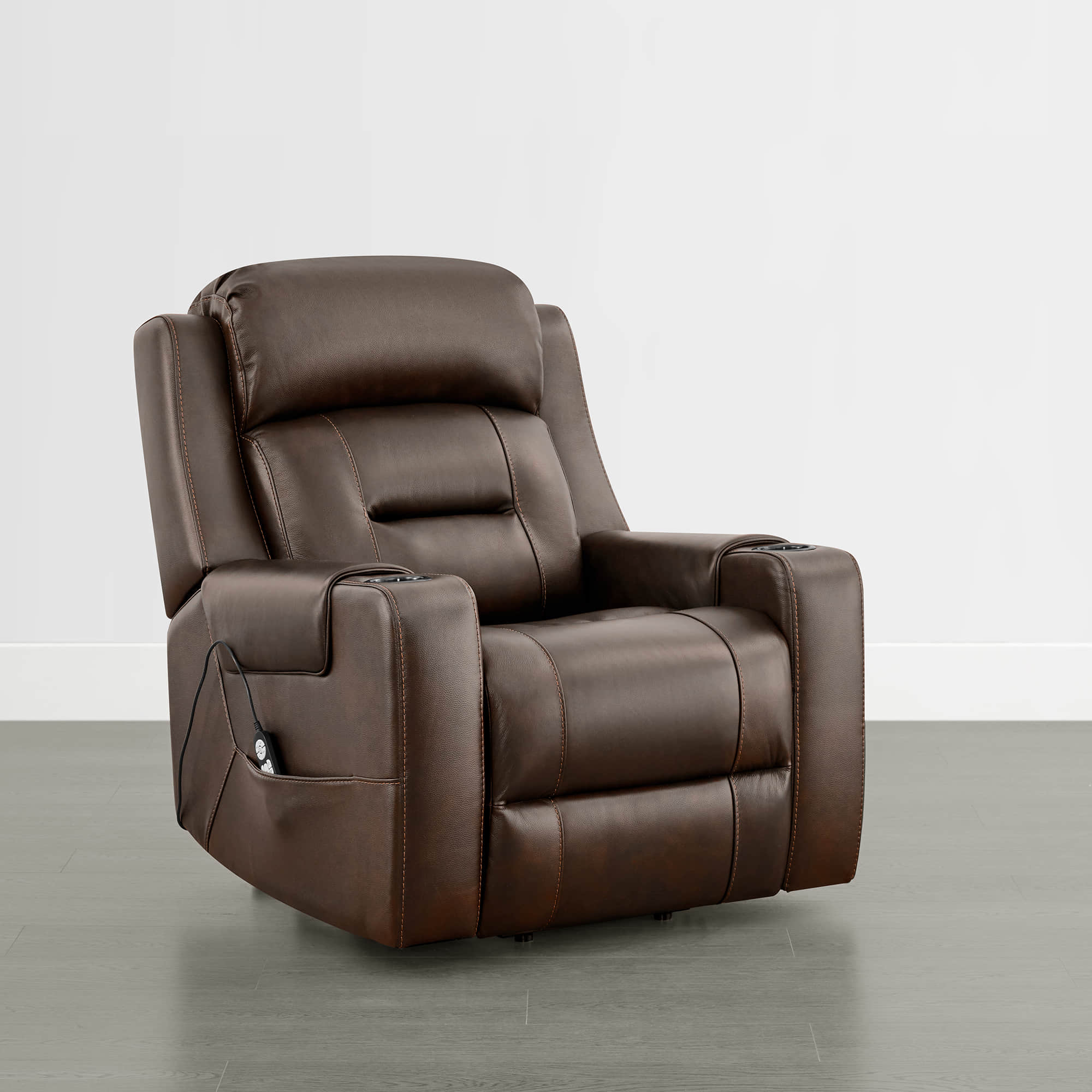 Garrison Genuine Leather Power Massage & Heat Recliner Lift Chair - Image 4