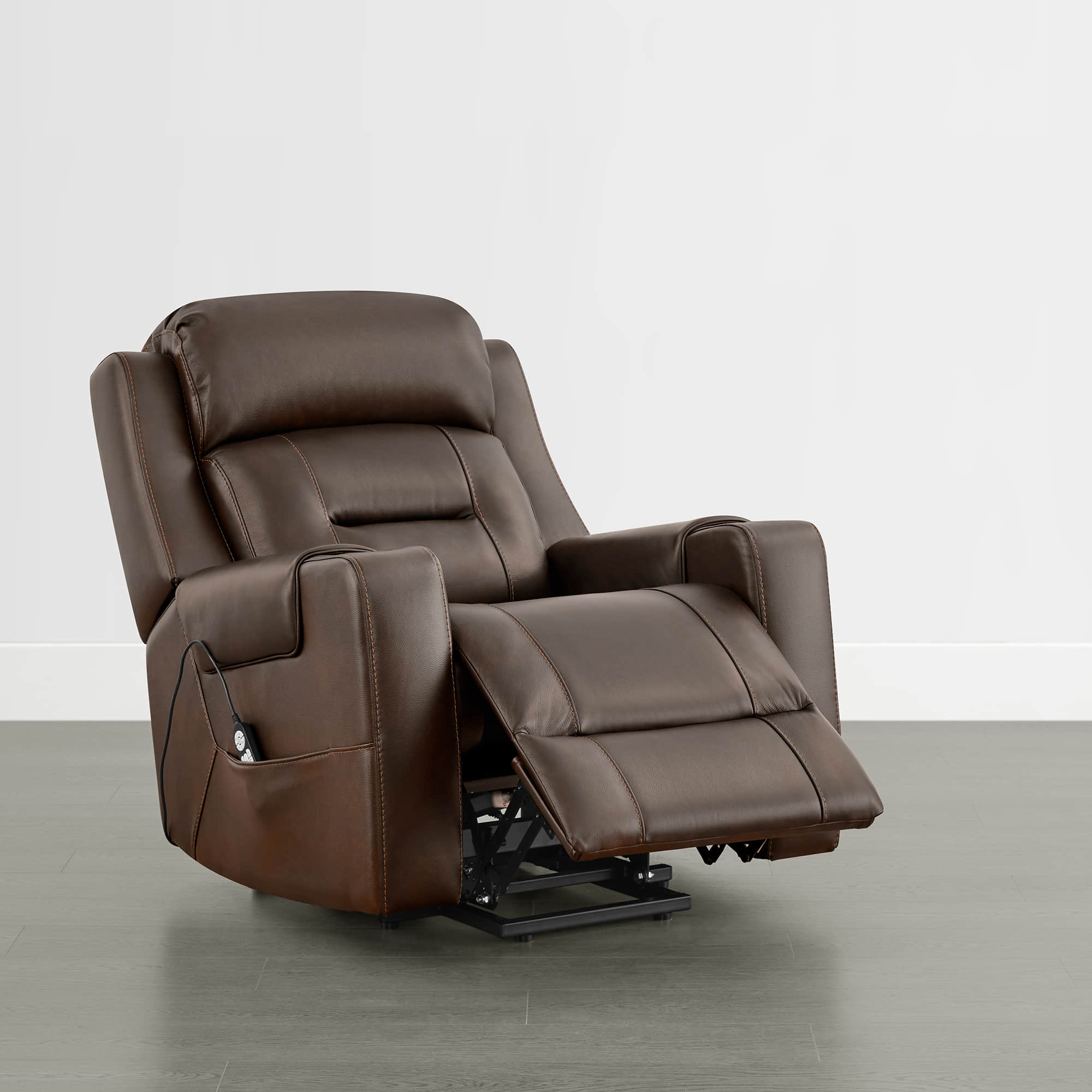 Garrison Genuine Leather Power Massage & Heat Recliner Lift Chair - Image 5