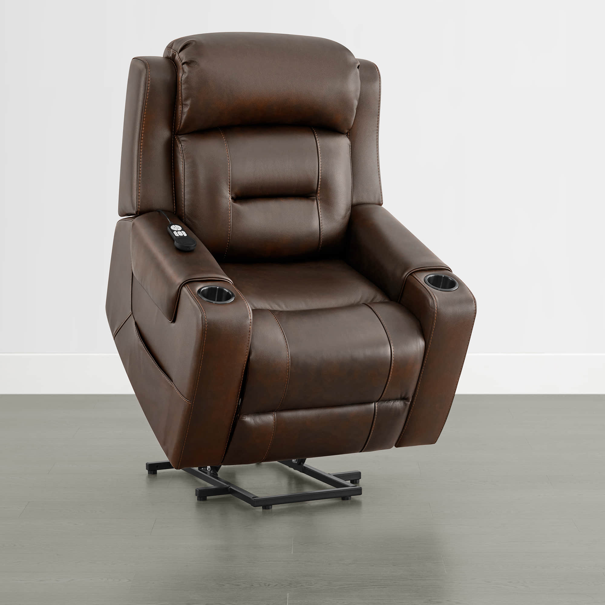 Garrison Genuine Leather Power Massage & Heat Recliner Lift Chair - Image 6
