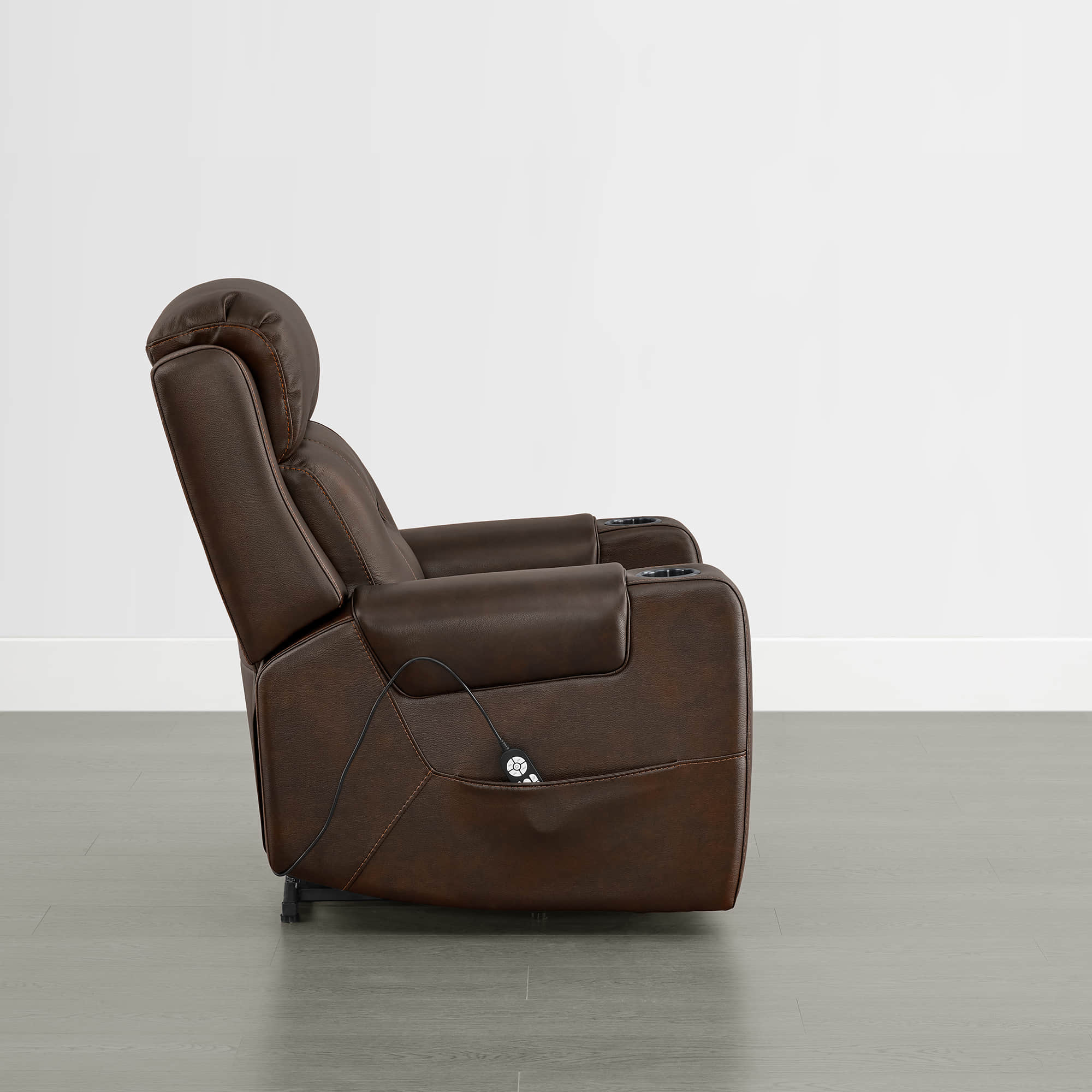 Garrison Genuine Leather Power Massage & Heat Recliner Lift Chair - Image 9