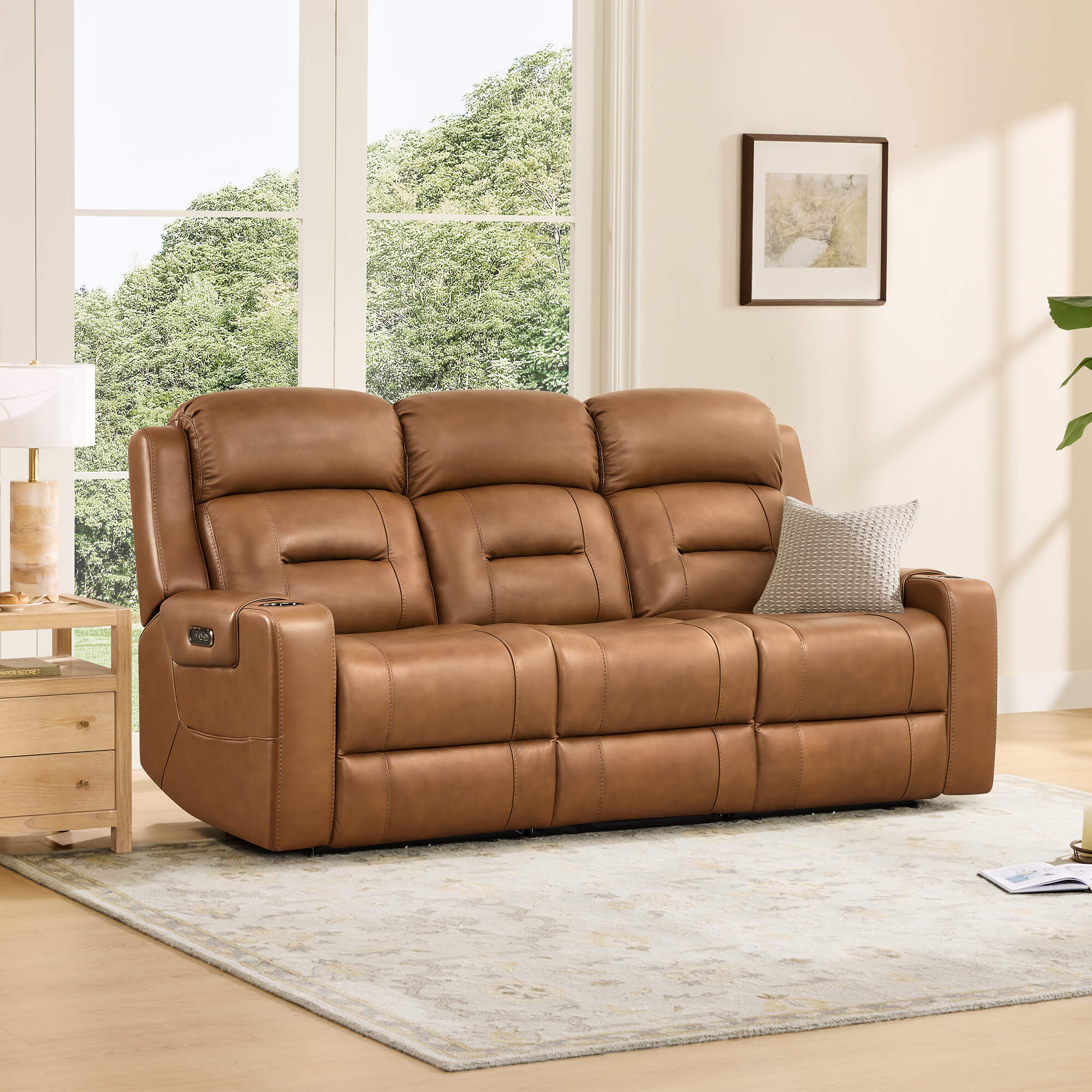 Garrison Handcraft Dual Motor Reclining Sofa with Power Headrest - Image 12