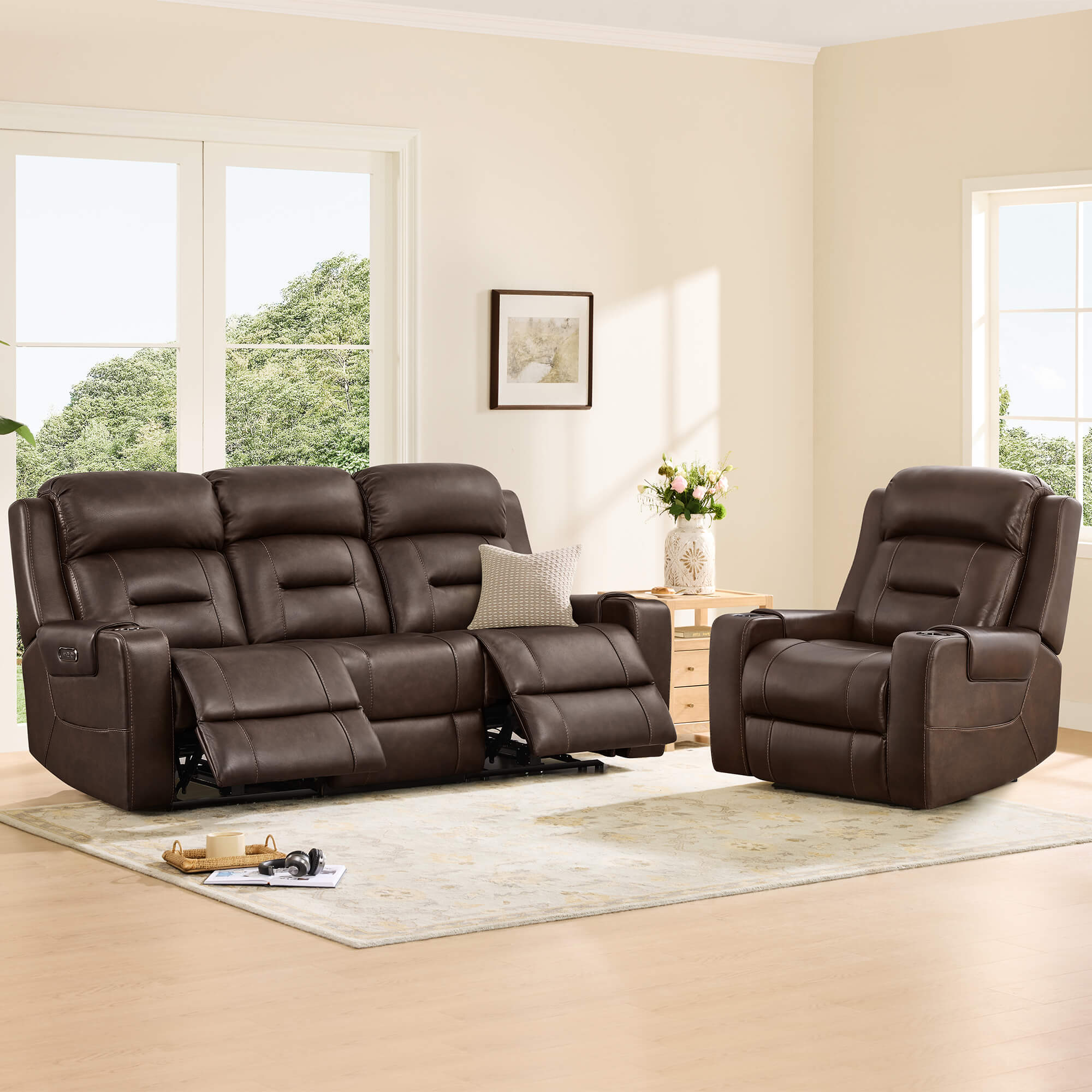 Garrison Handcraft Dual Motor Reclining Sofa with Power Headrest - Image 18