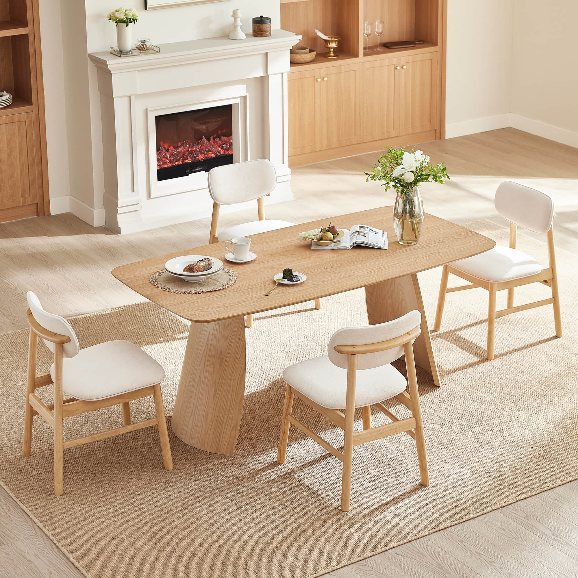 Glacia Modern Wood Dining Table for 4 - Image 4